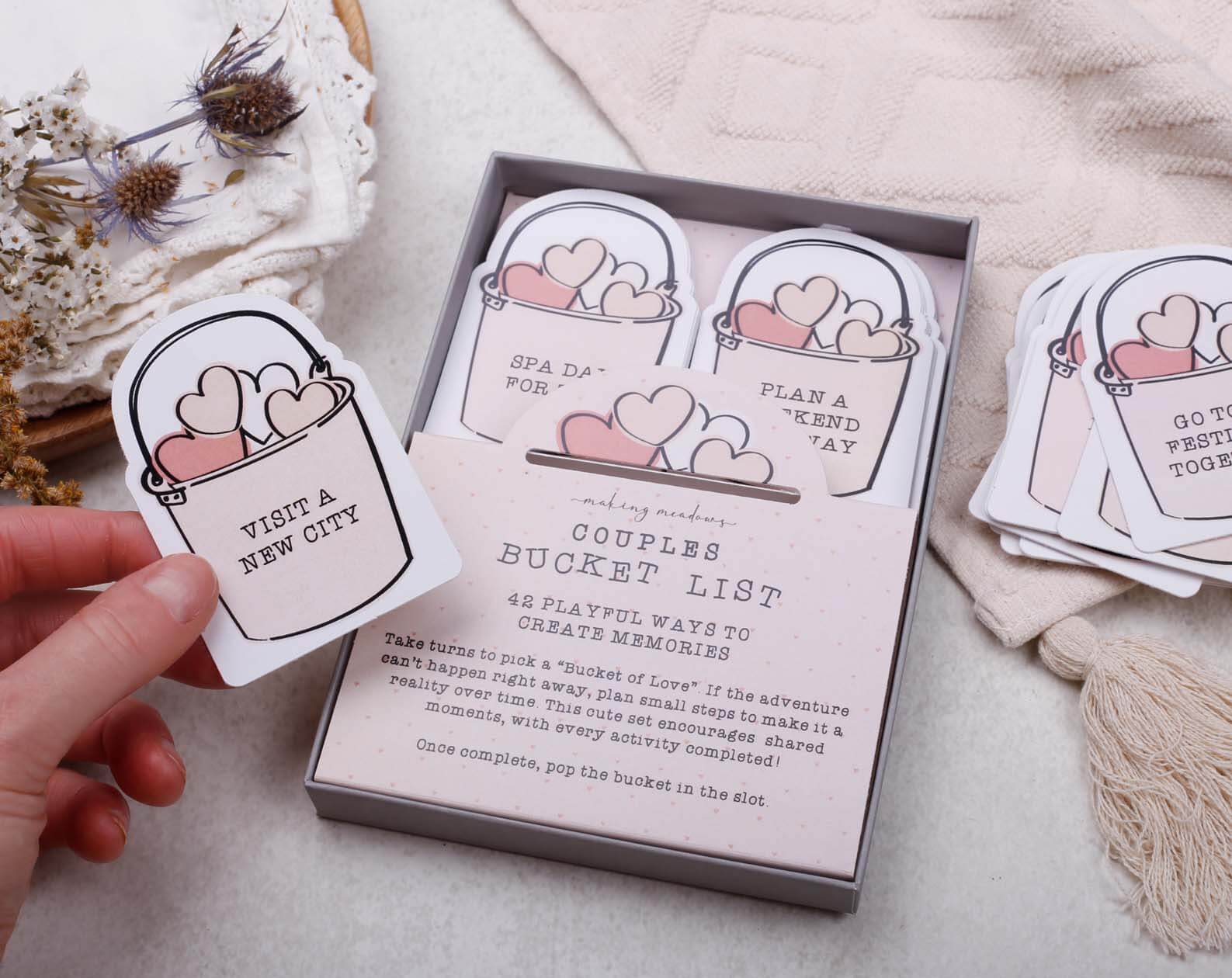Couples Bucket List Gift Box. Stationery designed by Making Meadows