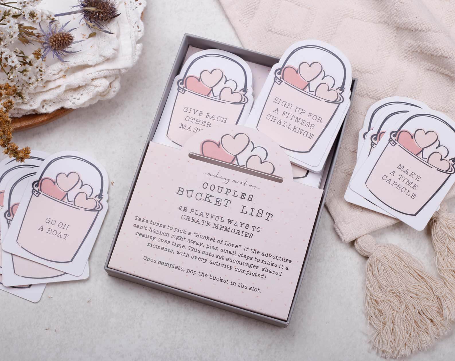 Couples Bucket List Gift Box. Stationery designed by Making Meadows
