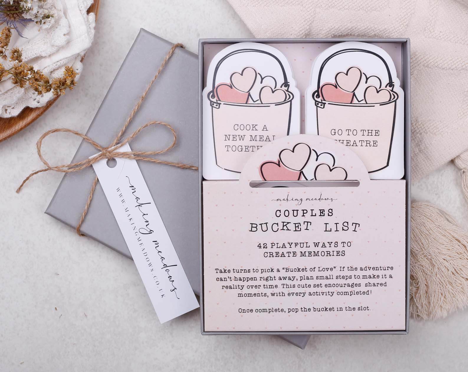 Couples Bucket List Gift Box. Stationery designed by Making Meadows