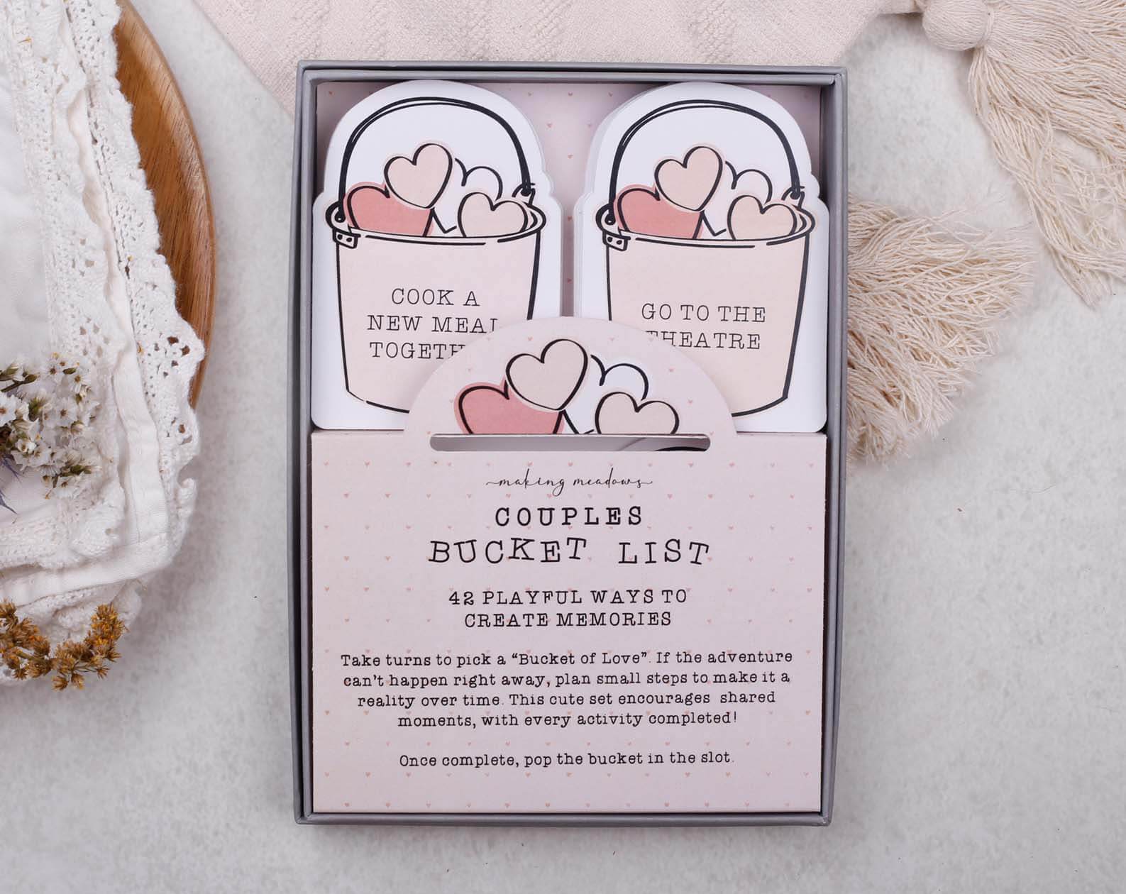 Couples Bucket List Gift Box. Stationery designed by Making Meadows