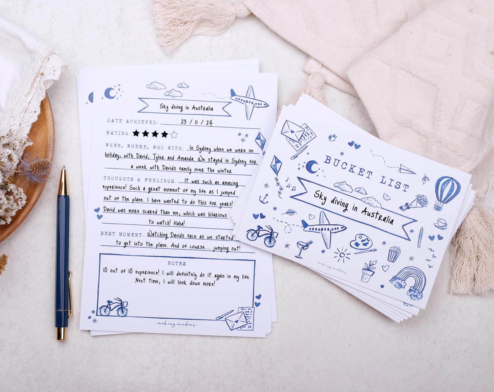 Couples Bucket List Letters. Stationery designed by Making Meadows