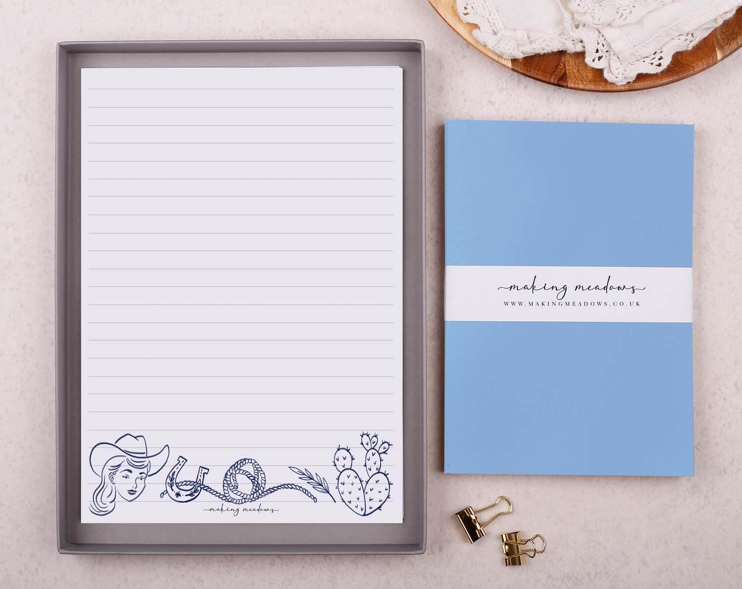Cowboy Rodeo Writing Paper Gift Box. Stationery designed by Making Meadows
