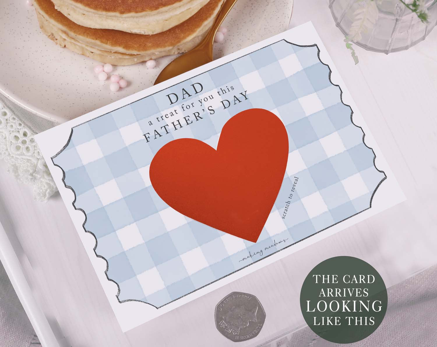 Gingham Scratch To Reveal Card For Dad