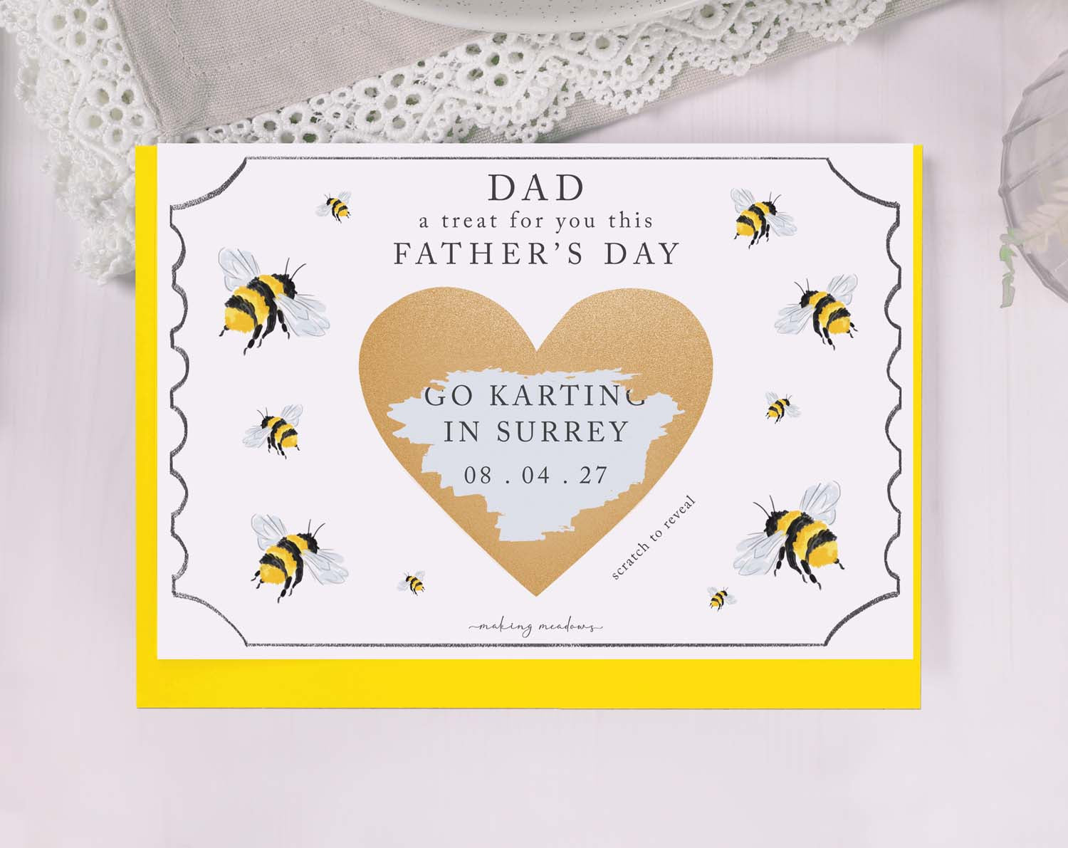 Bee Scratch To Reveal Card For Dad