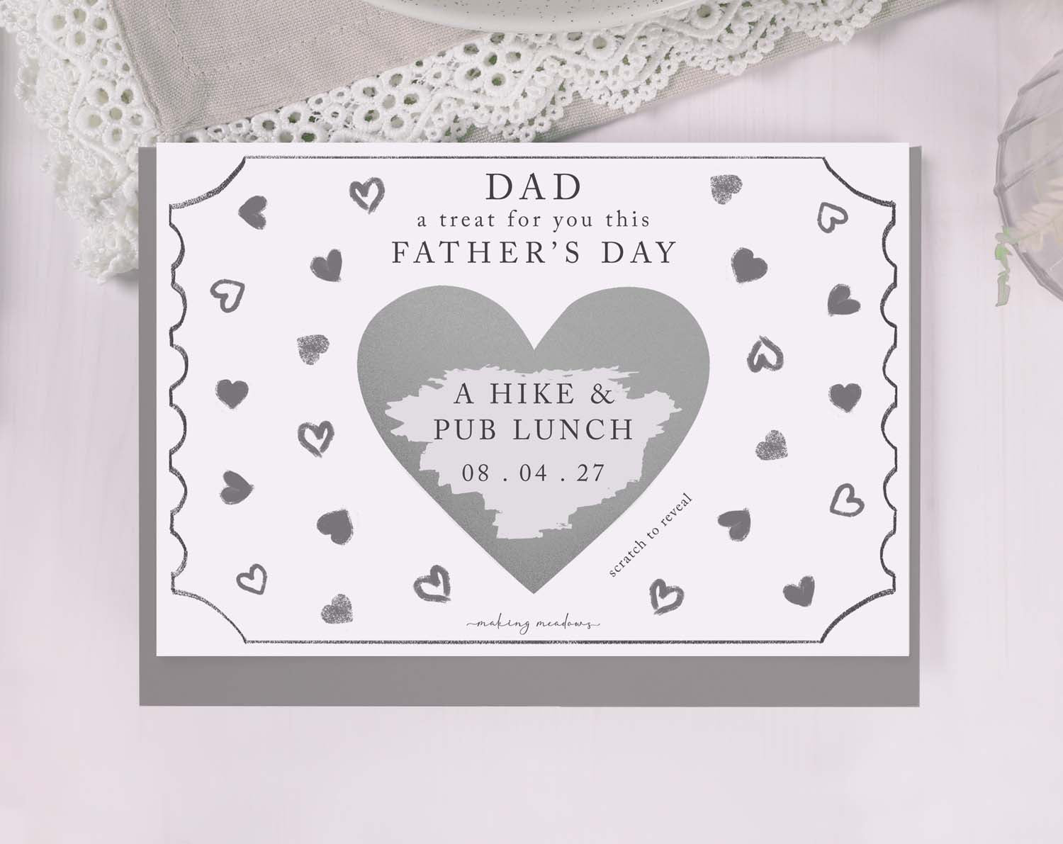 Heart Scratch To Reveal Card For Dad