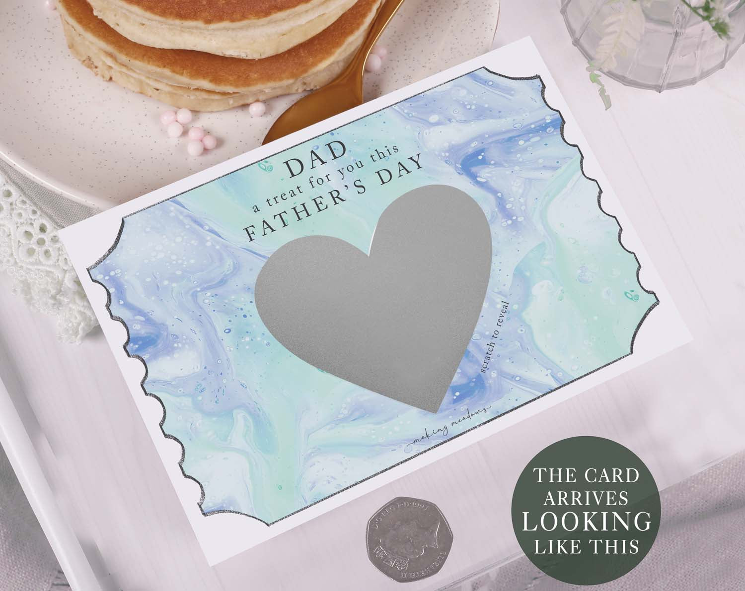 Blue Marble Scratch To Reveal Card For Dad