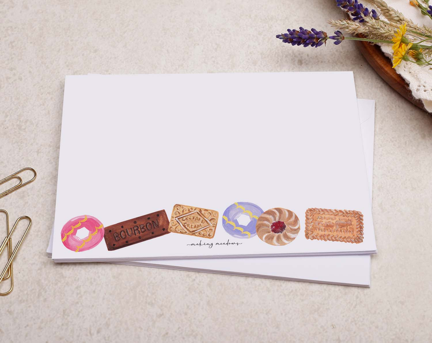 C6 Biscuit Decorated Envelope designed by Making Meadows