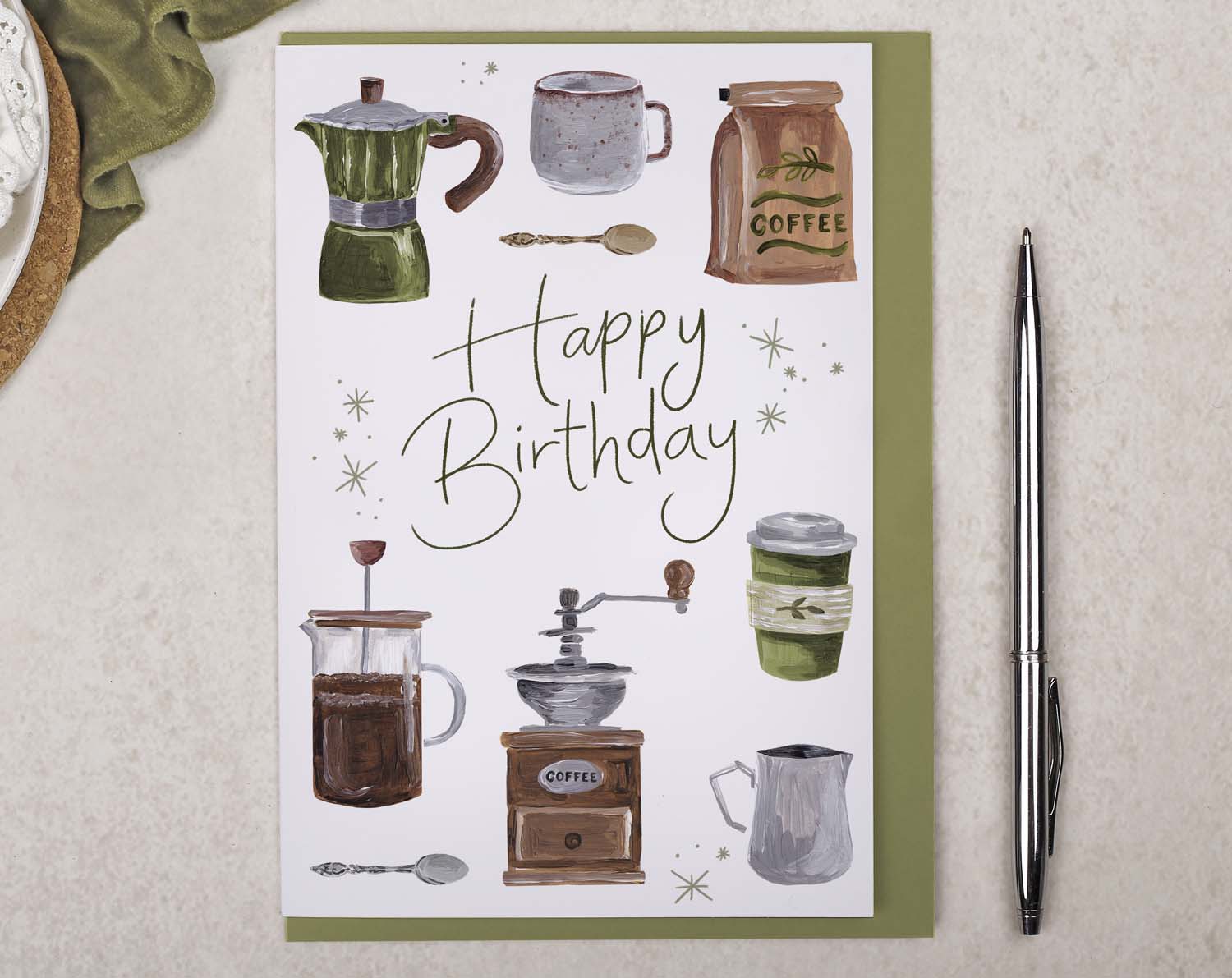 Coffee Brewing Birthday Card