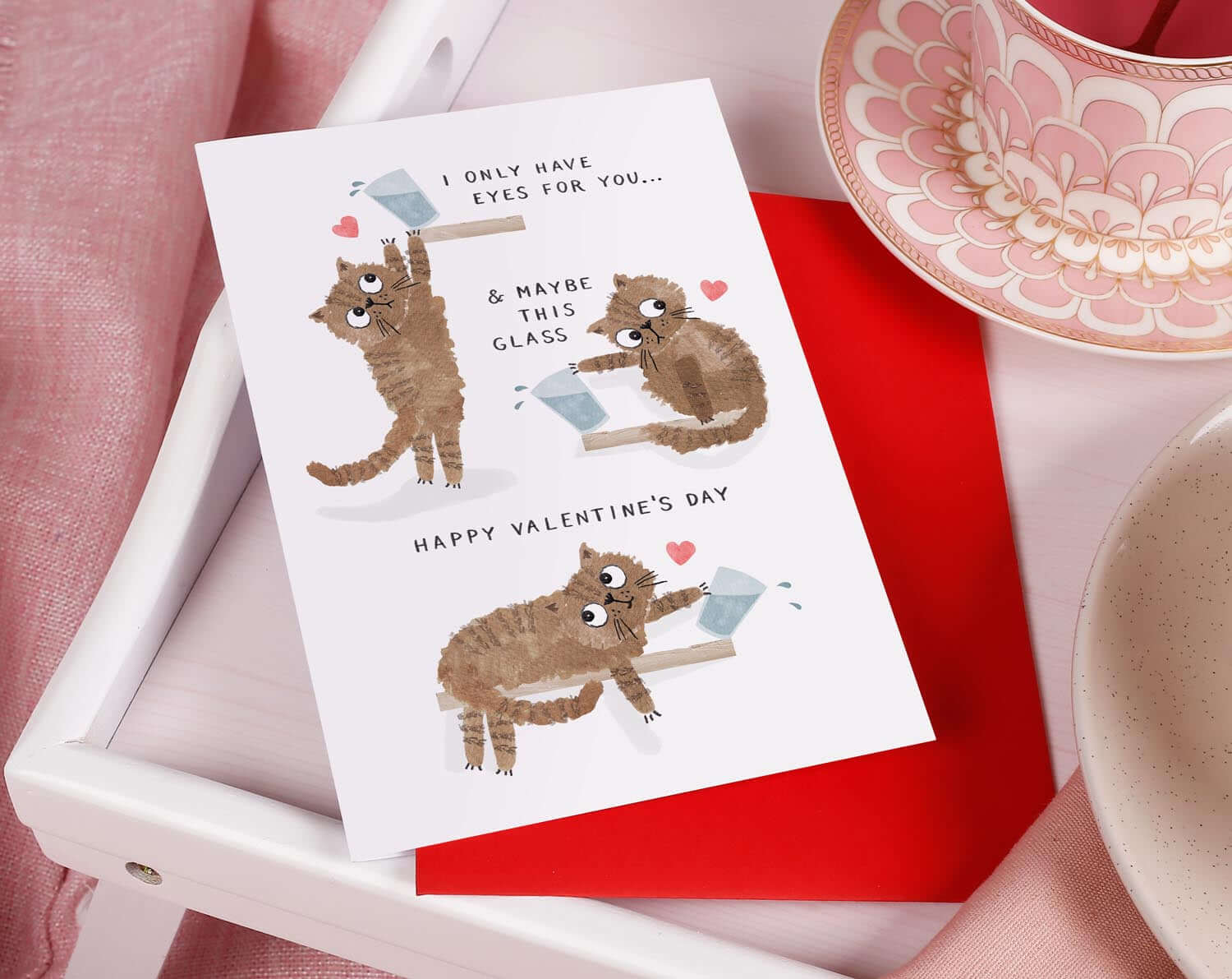 Eyes For You Cat Valentine Card. Greeting & Note Cards designed by Making Meadows