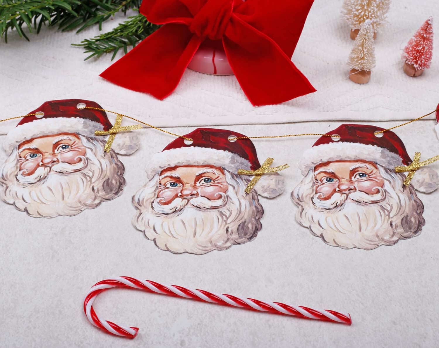 Father Christmas Bunting - 4 Metres of jolly Santa flags with festive designs for holiday decoration.