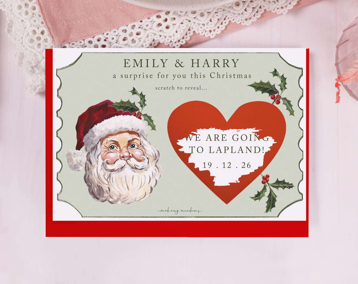 Father Christmas Surprise Gift Reveal Scratch Card