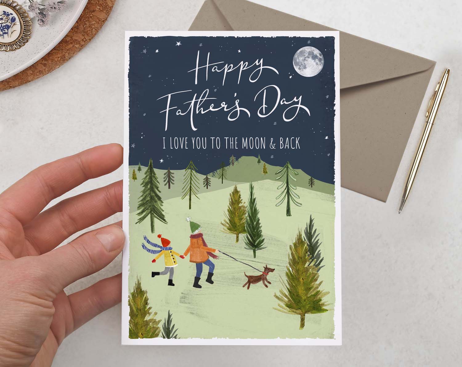 Moon & Back Father's Day Card