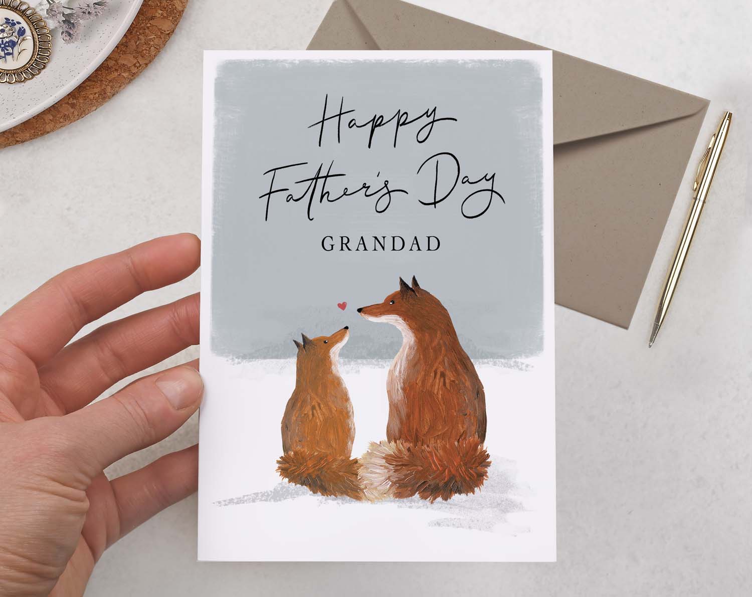 Fox Father's Day Card For Grandad