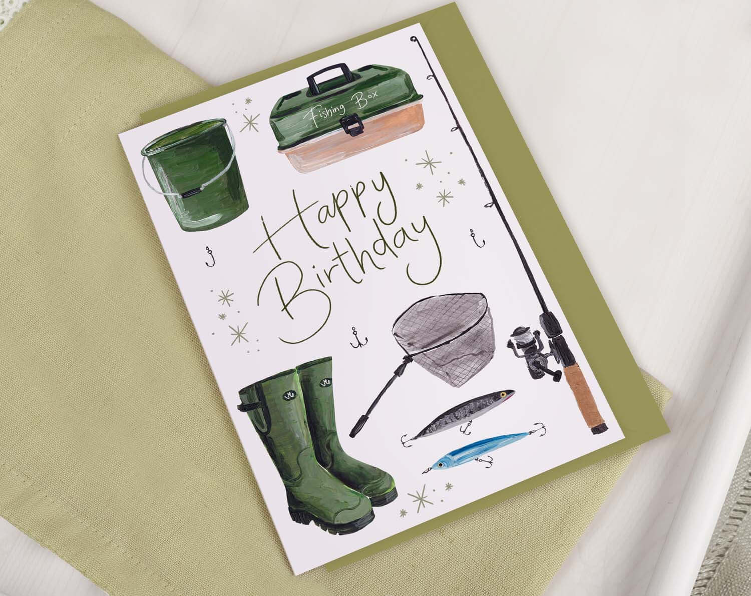 Fishing Birthday Card. Greeting & Note Cards designed by Making Meadows