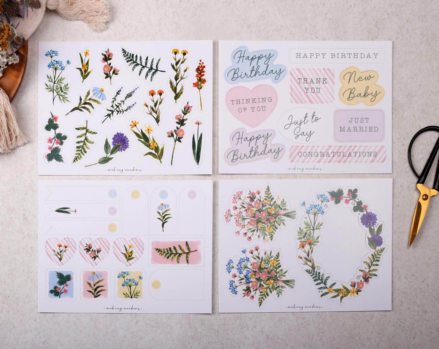 Floral Make Your Own Greeting Card Kit. Craft Kits designed by Making Meadows
