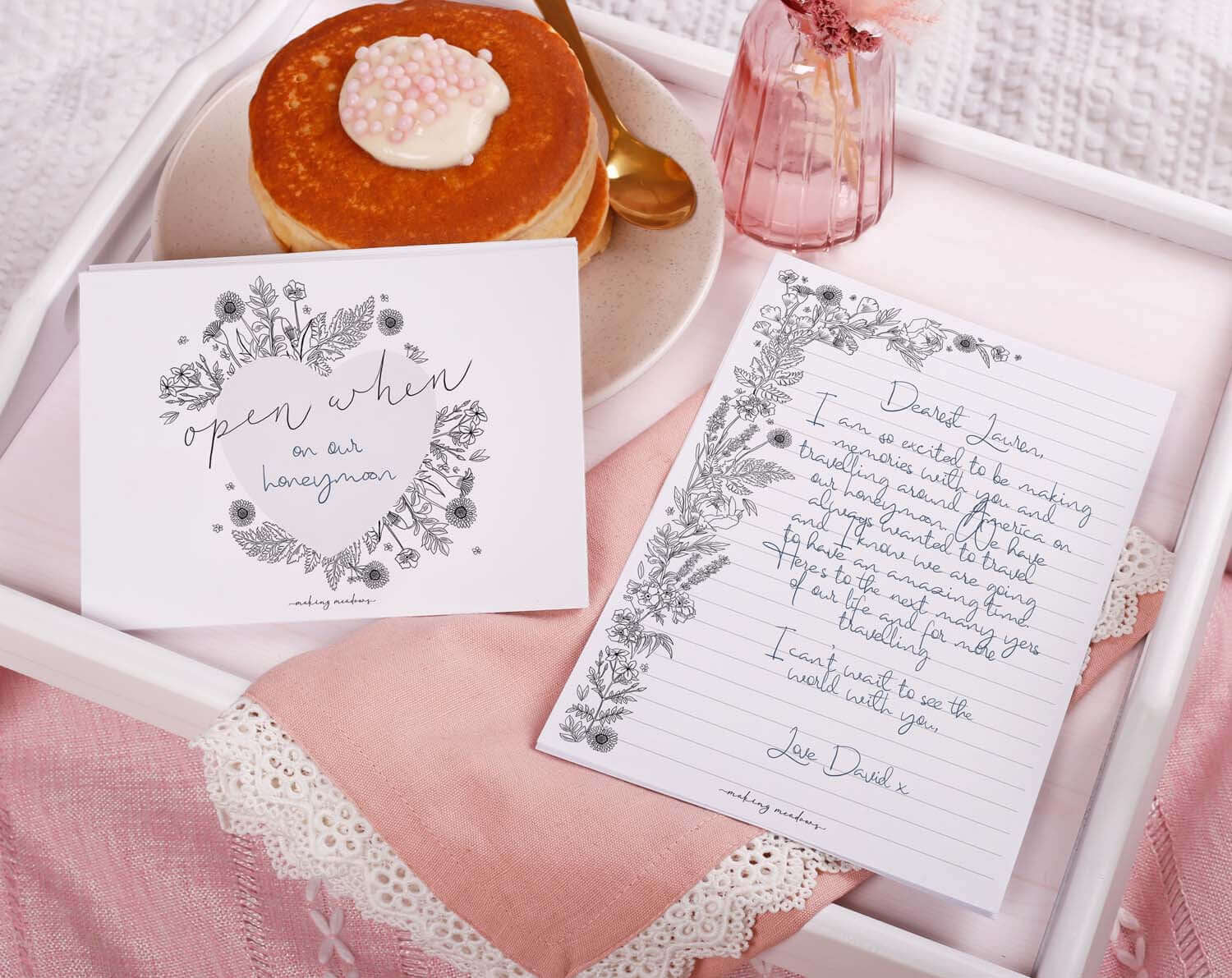 Floral Wedding Open When Envelopes. Stationery designed by Making Meadows