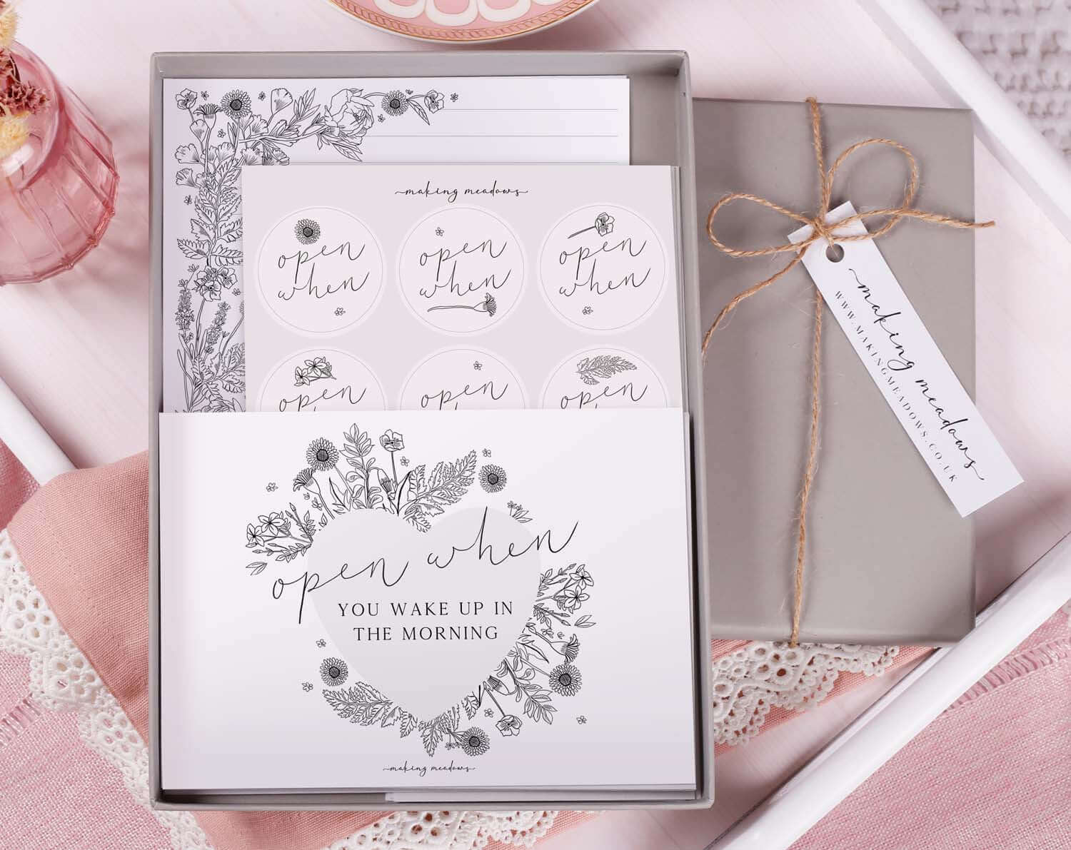 Floral Wedding Open When Envelopes. Stationery designed by Making Meadows