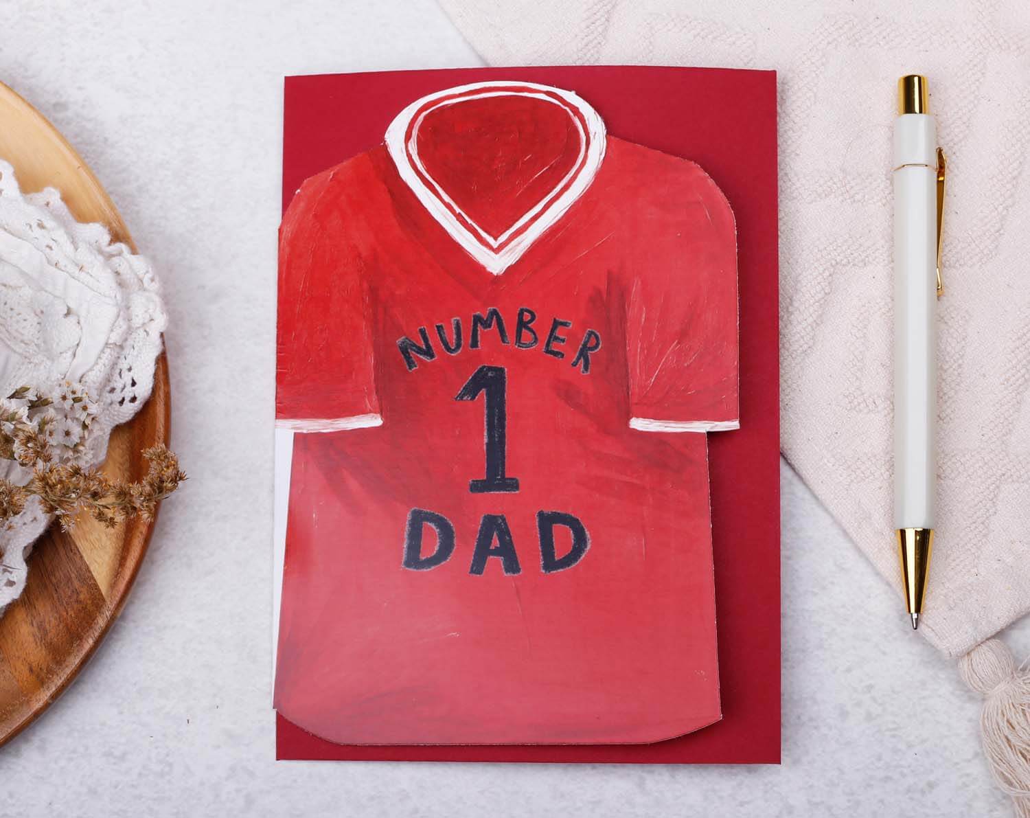 Football Father's Day Card With Red T-shirt