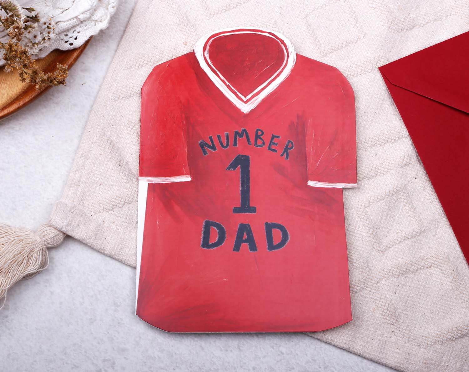 Football Father's Day Card With Red T-shirt