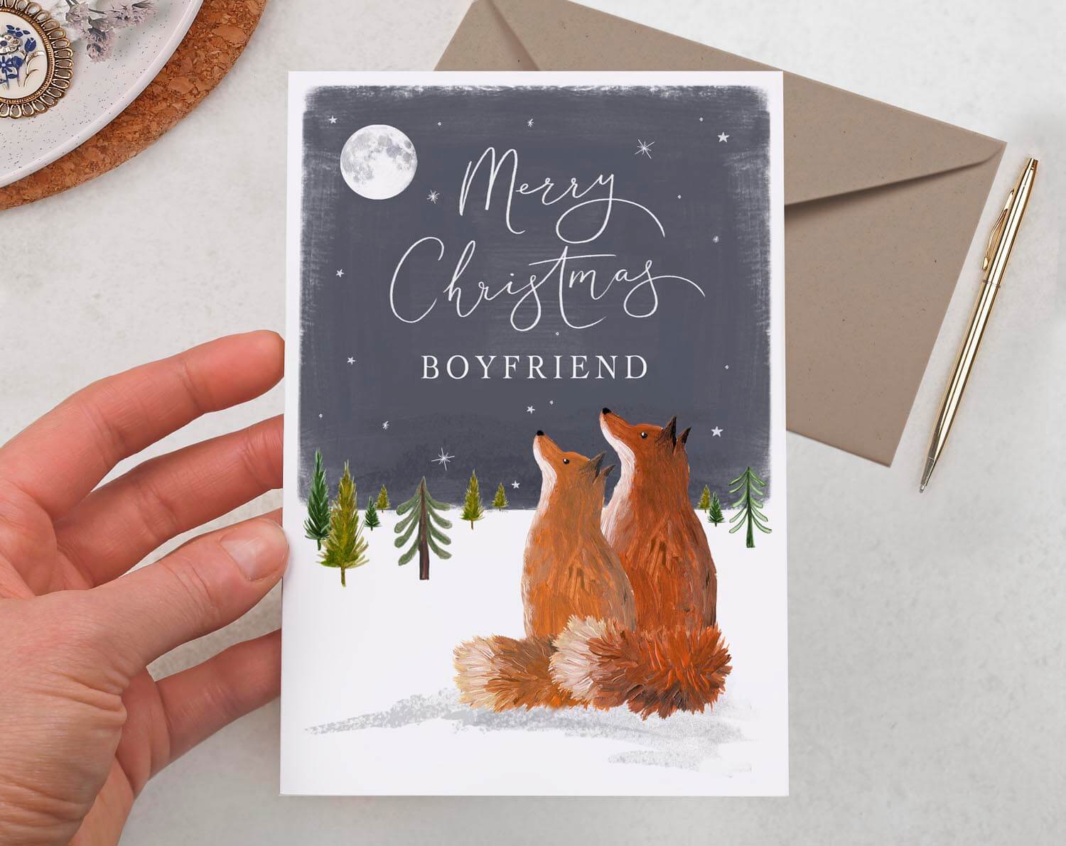 Fox Christmas Card For Boyfriend. Greeting & Note Cards designed by Making Meadows