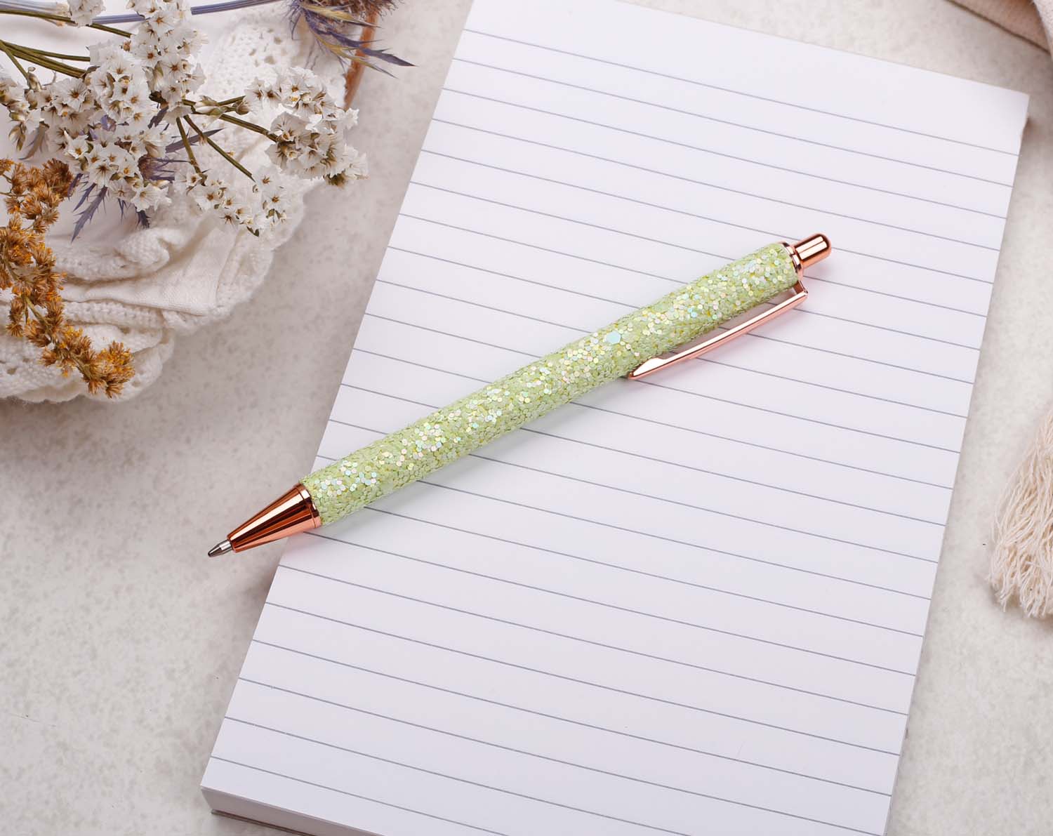 Green Glitter Ballpoint Pen