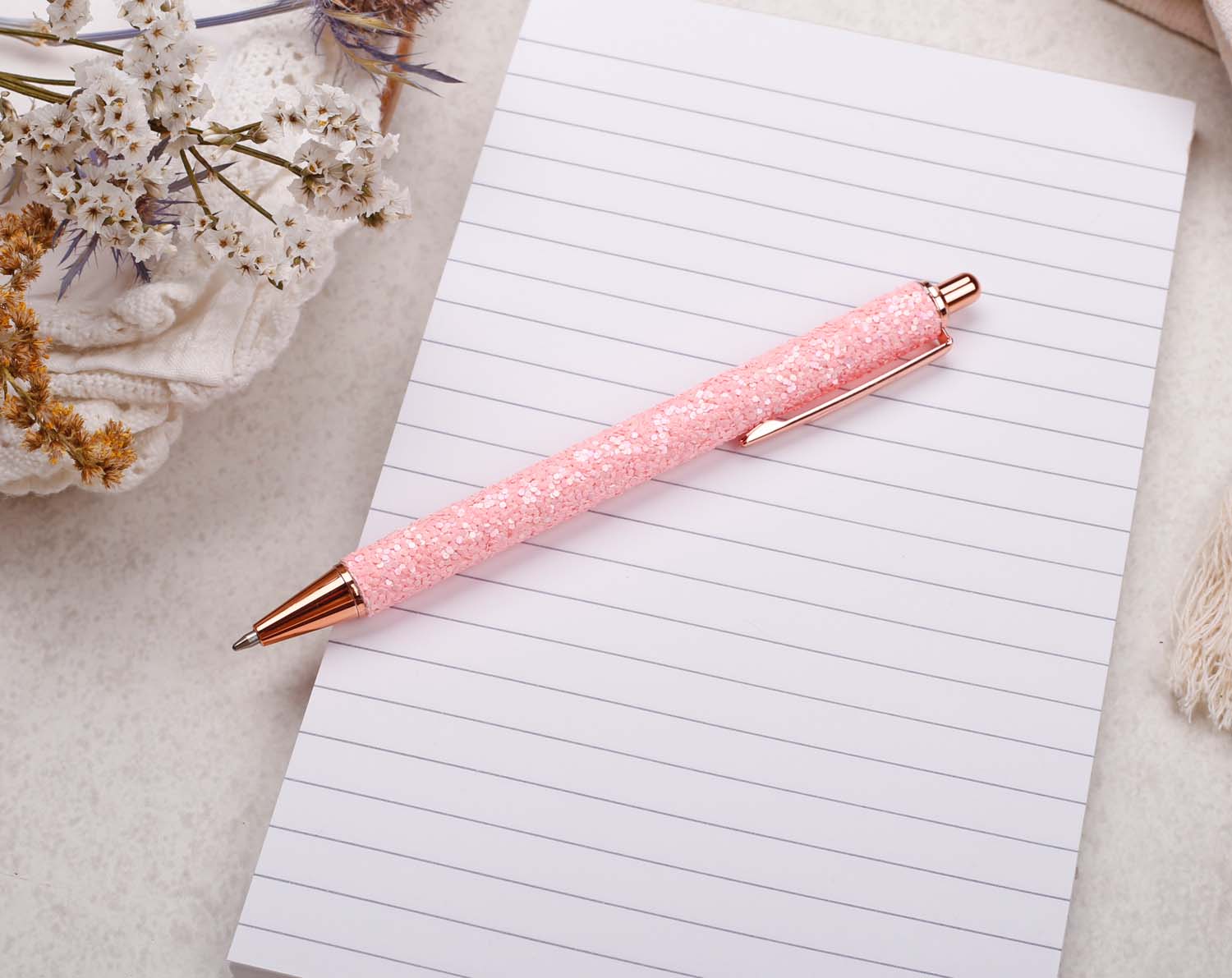 Pink Glitter Ballpoint Pen