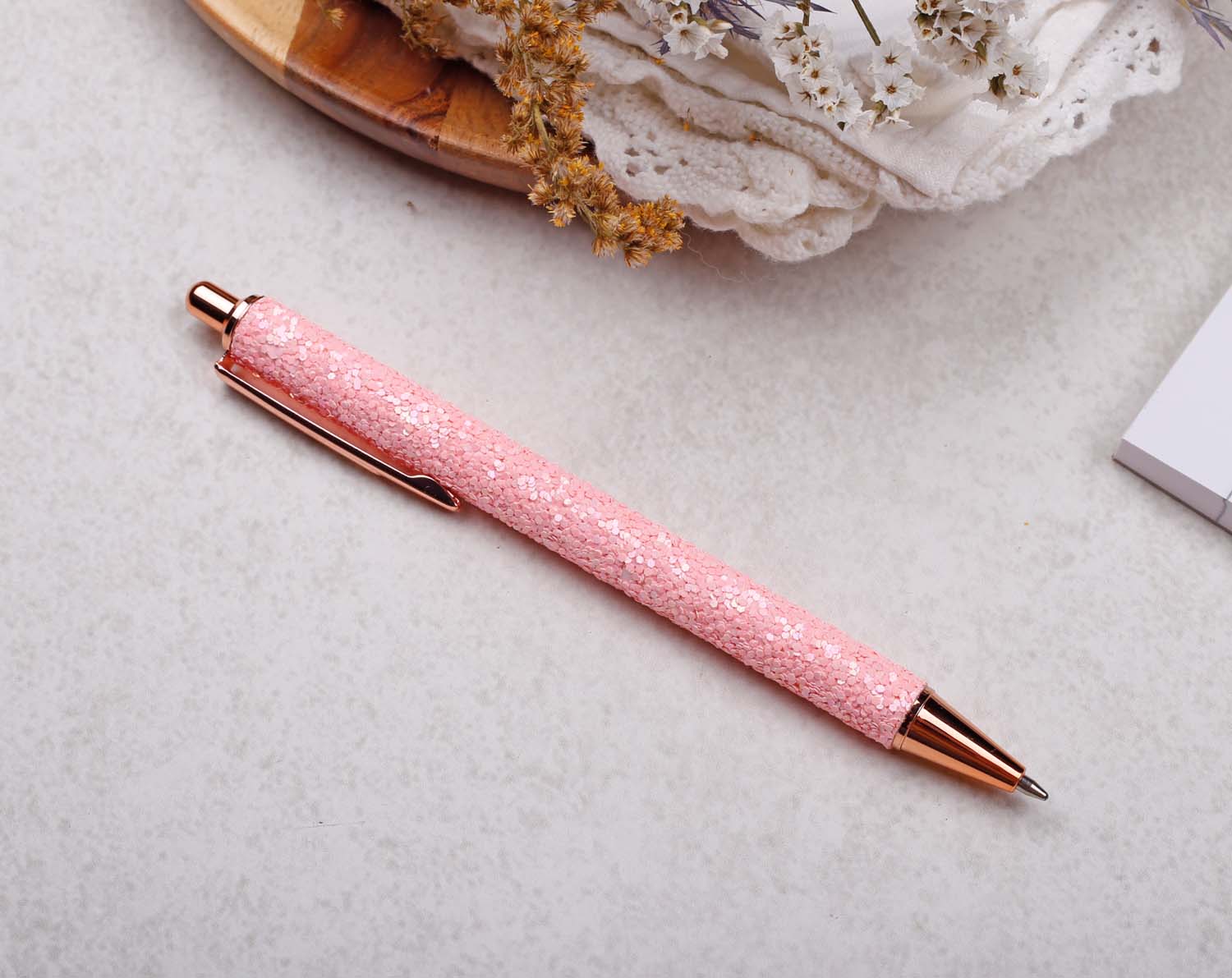 Pink Glitter Ballpoint Pen