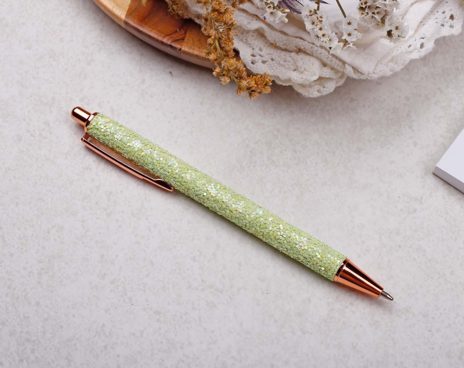 Green Glitter Ballpoint Pen