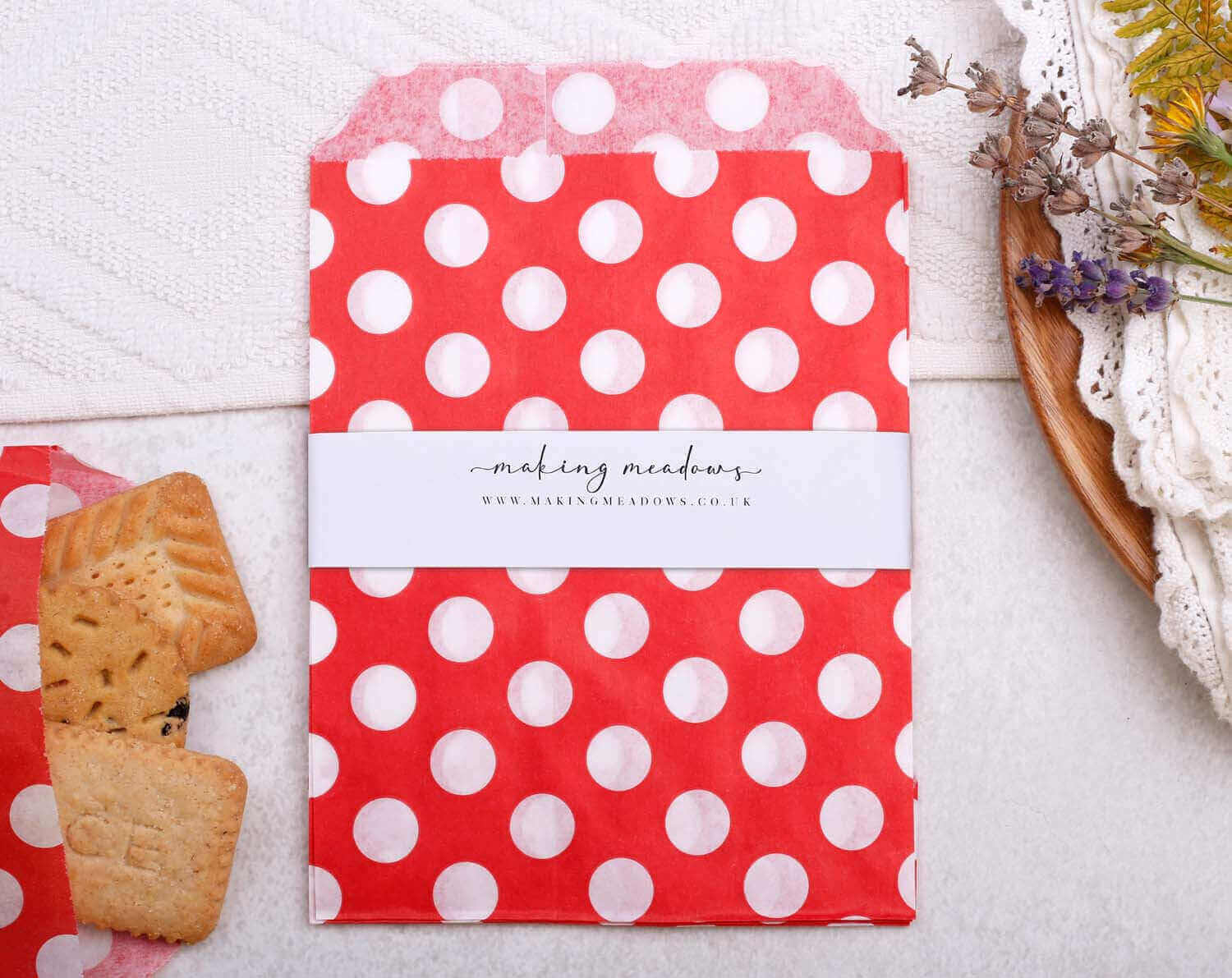 Gold Polka Dot Paper Treat Bags designed by Making Meadows
