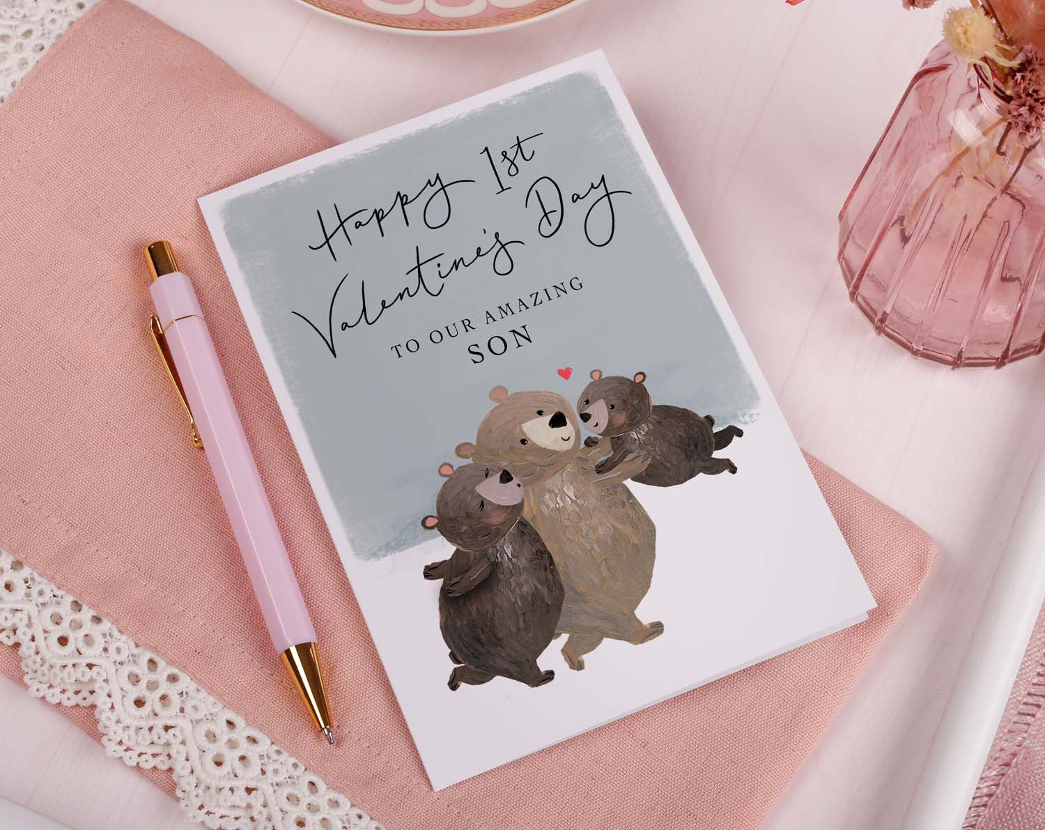Bear 1st Valentine Card for your Son