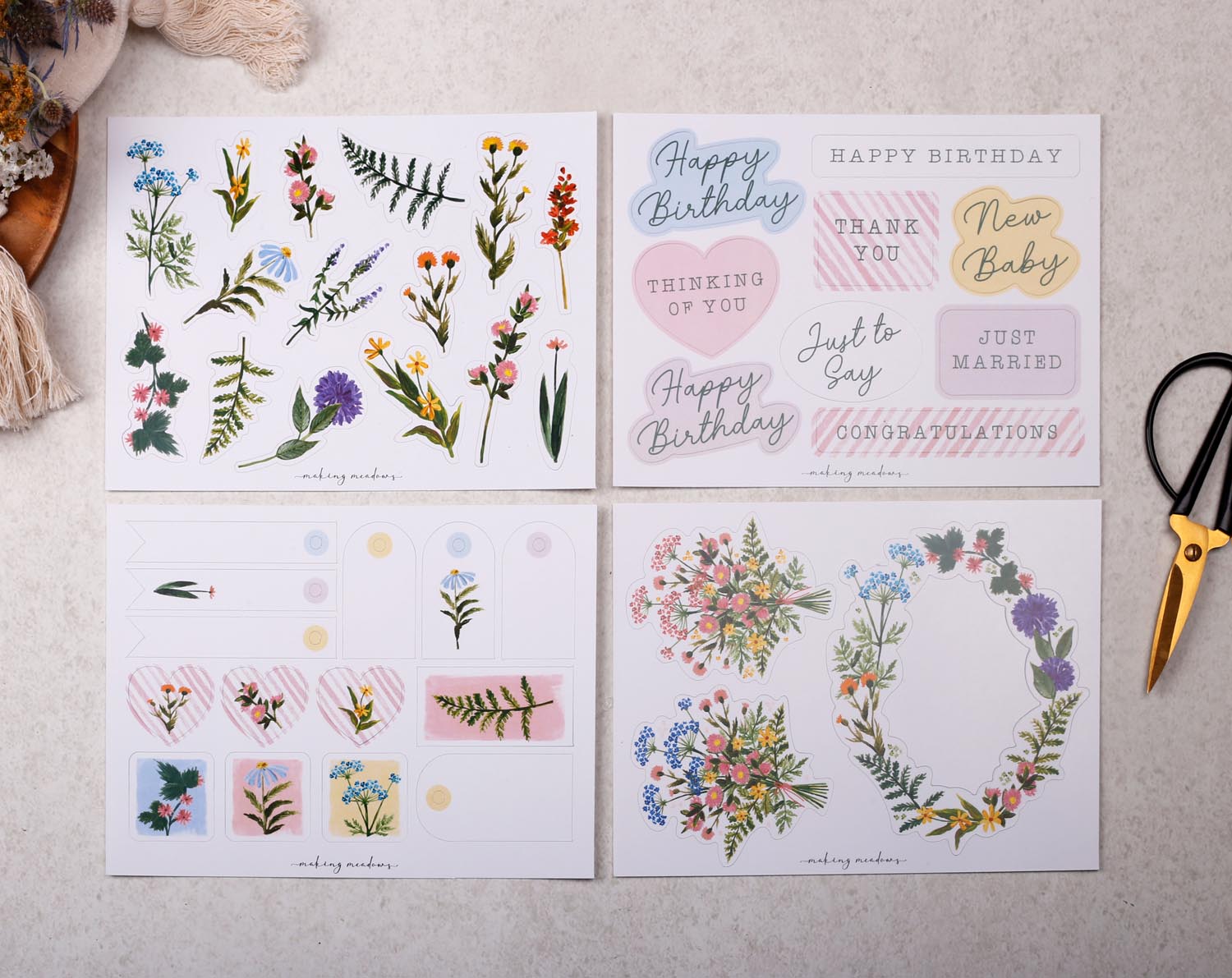 Floral Make Your Own Greeting Card Kit