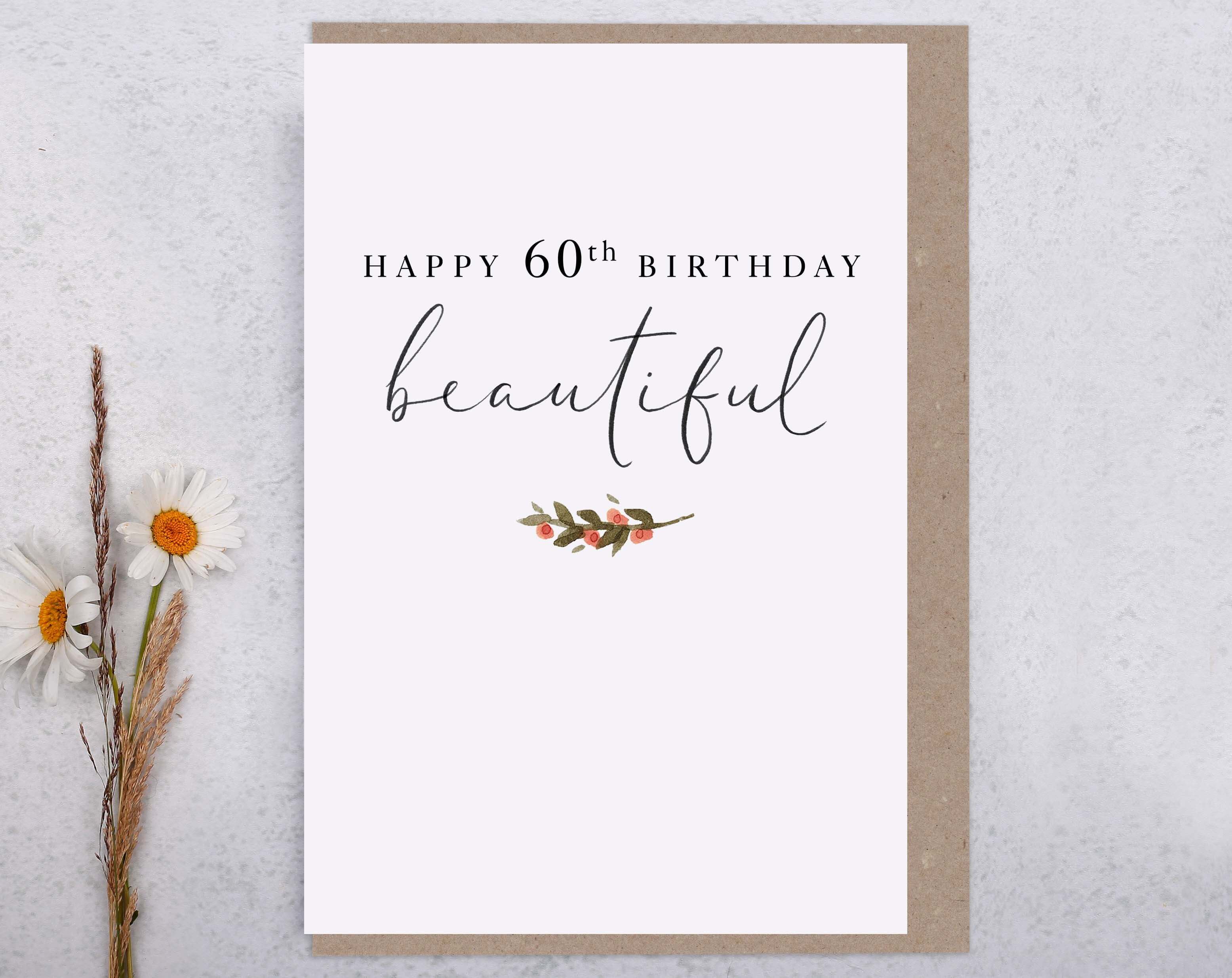 Happy 60th Birthday Beautiful Card. Greeting & Note Cards designed by Making Meadows