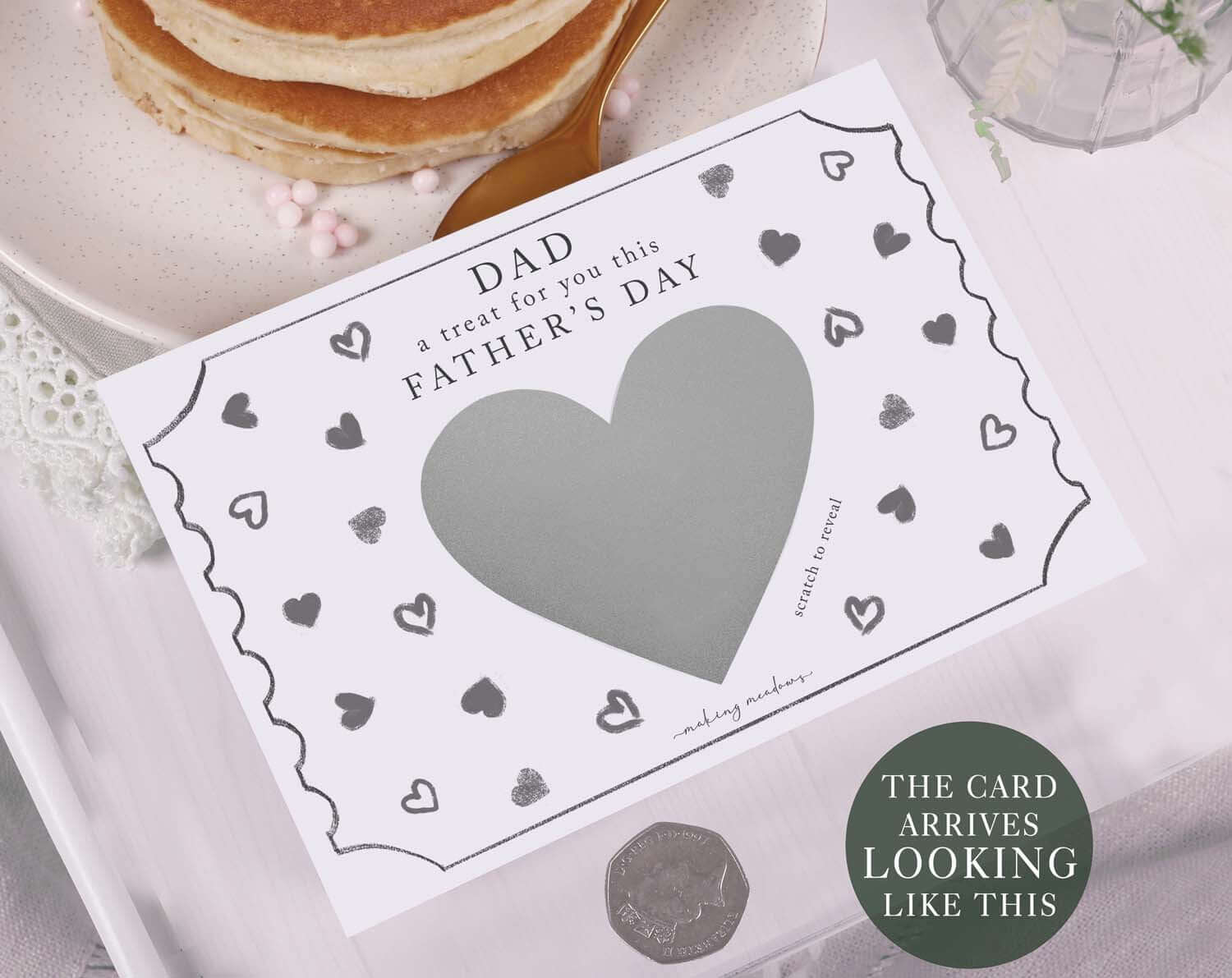 Heart Scratch To Reveal Card For Dad