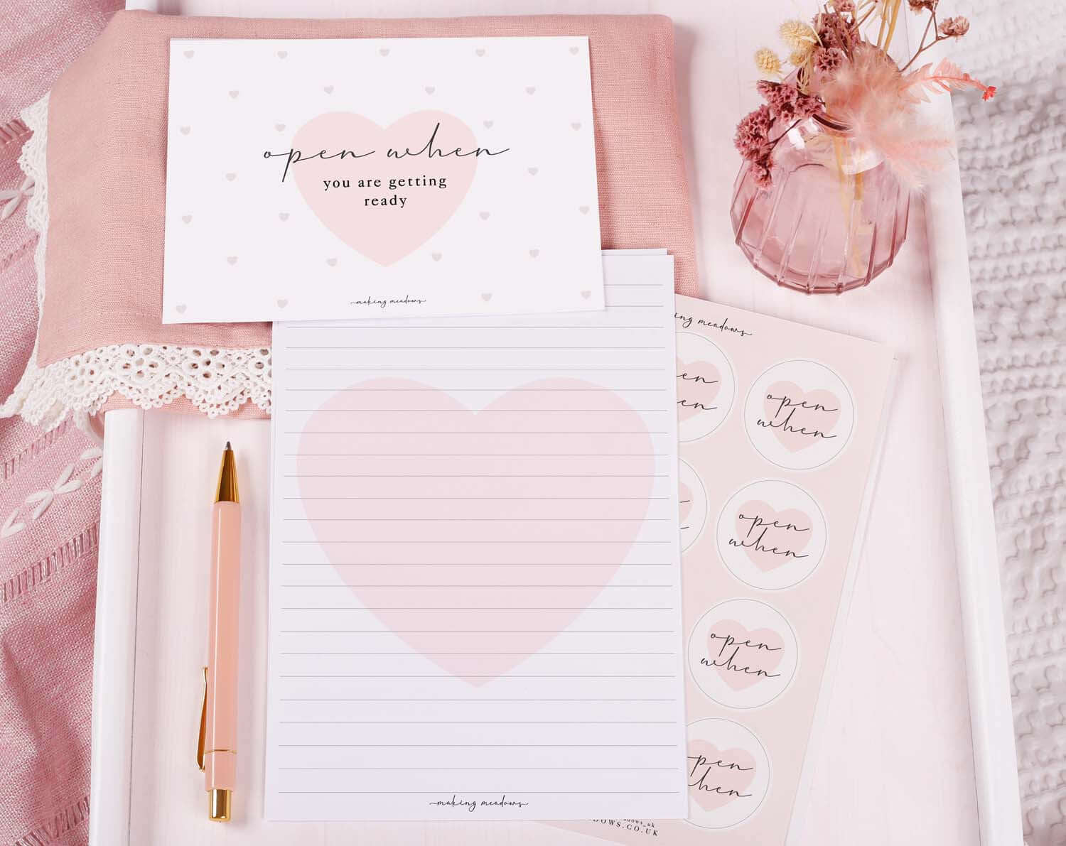Heart Wedding Open When Envelopes. Stationery designed by Making Meadows