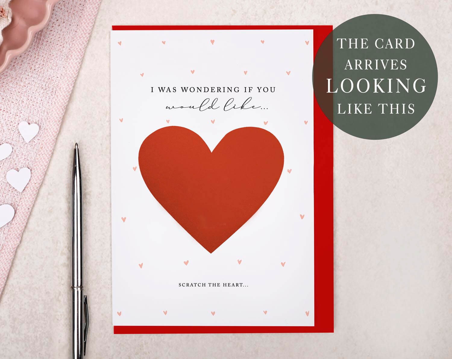 Heart Will You Be My Boyfriend Scratch To Reveal Greeting Card. Greeting & Note Cards designed by Making Meadows
