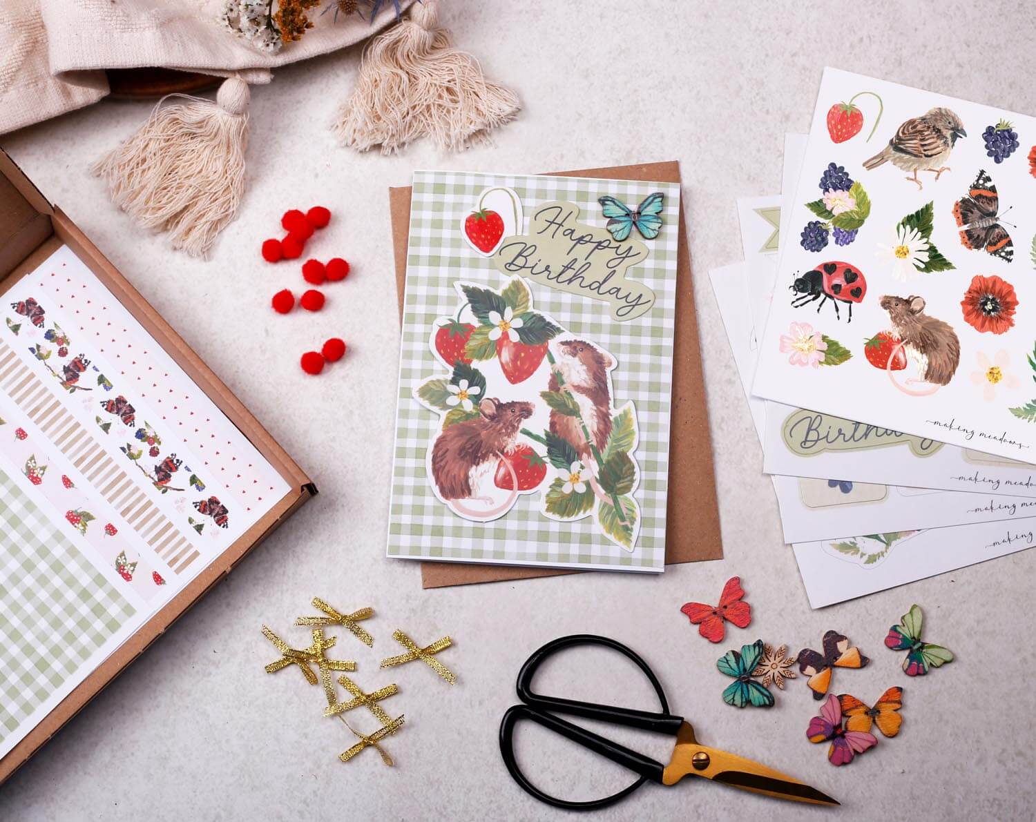 Hedgerow Make Your Own Greeting Card Kit. Craft Kits designed by Making Meadows