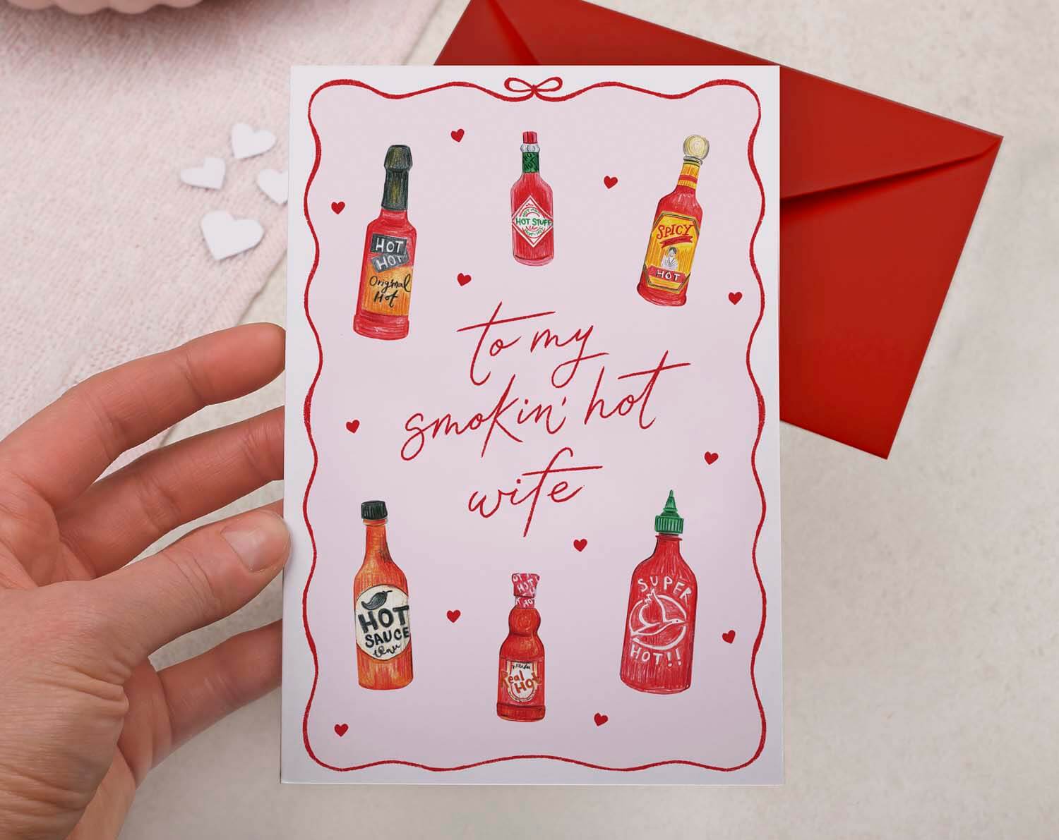 Hot Sauce Valentines Card For Wife