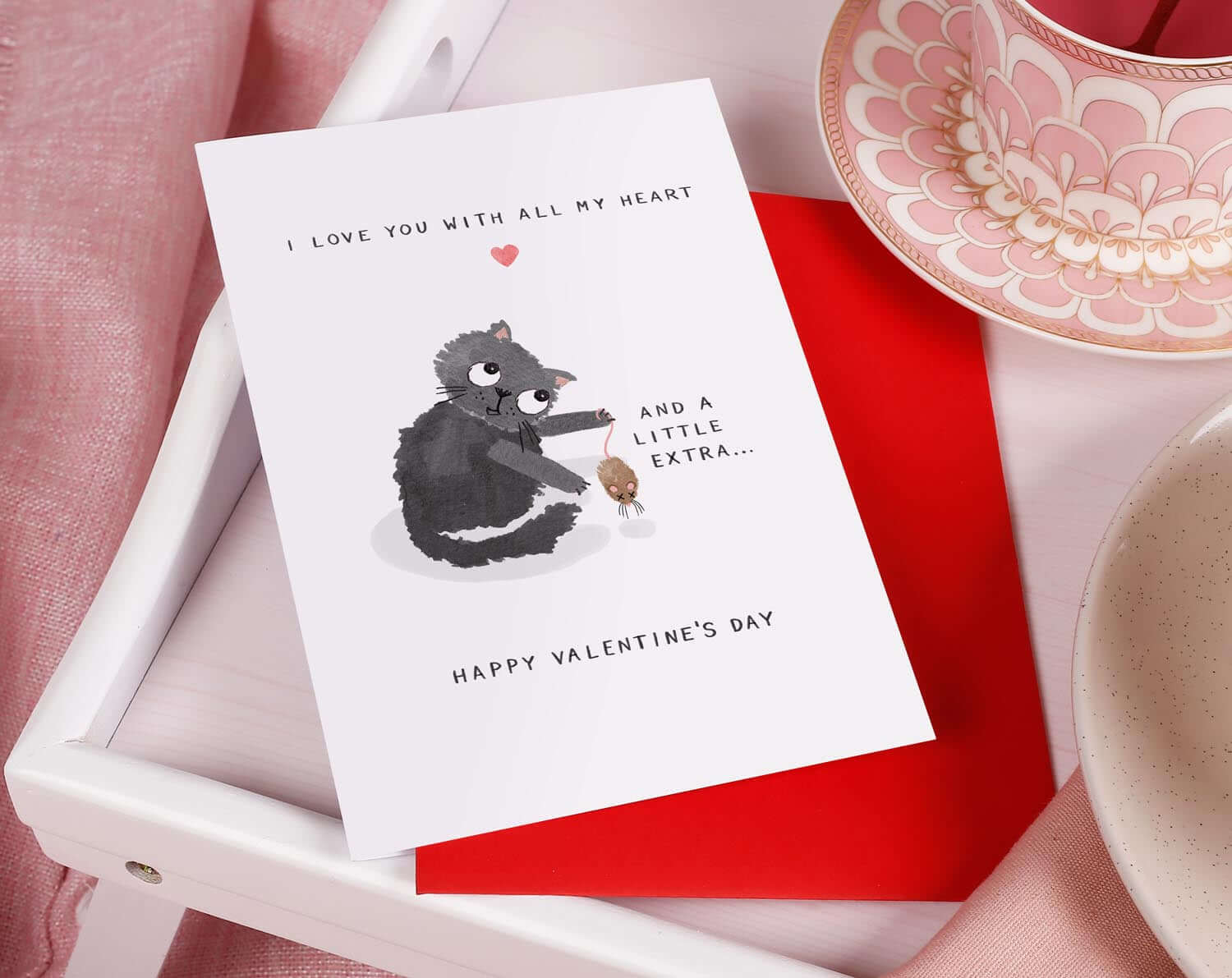I Love You Cat Valentine Card. Greeting & Note Cards designed by Making Meadows