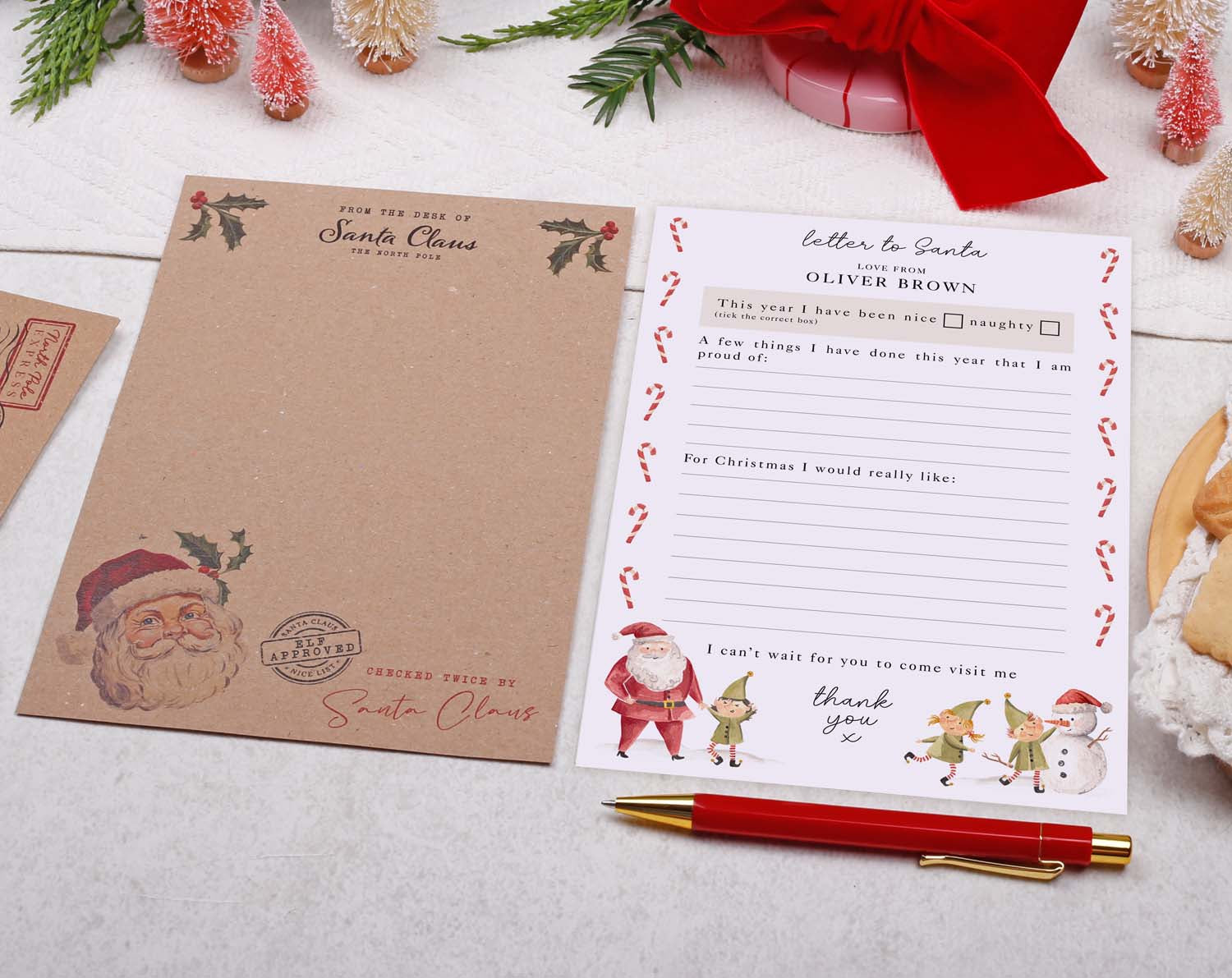 Elf Personalised Letter To Santa With Prompts designed by Making Meadows