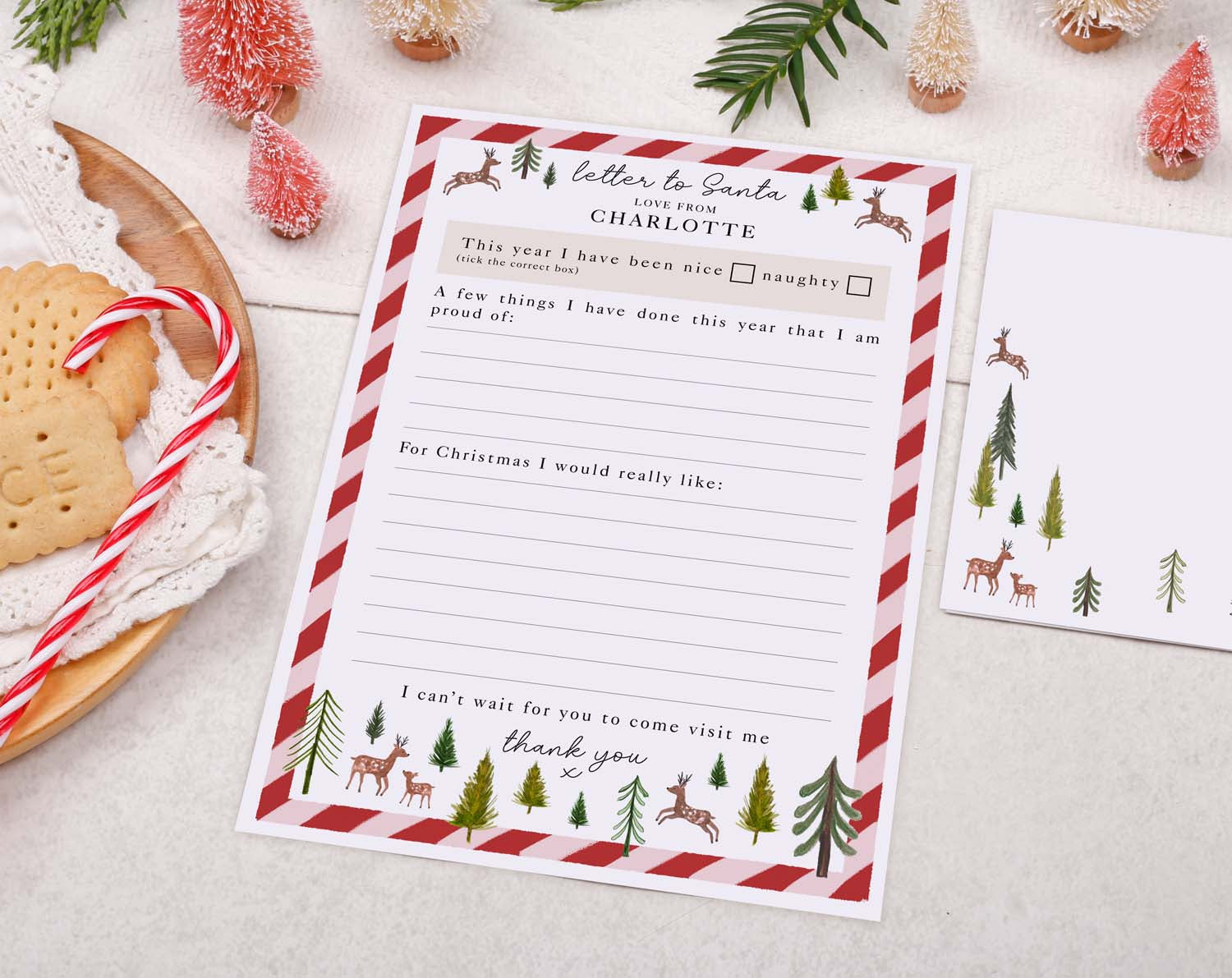Reindeer Personalised Letter To Santa With Prompts designed by Making Meadows