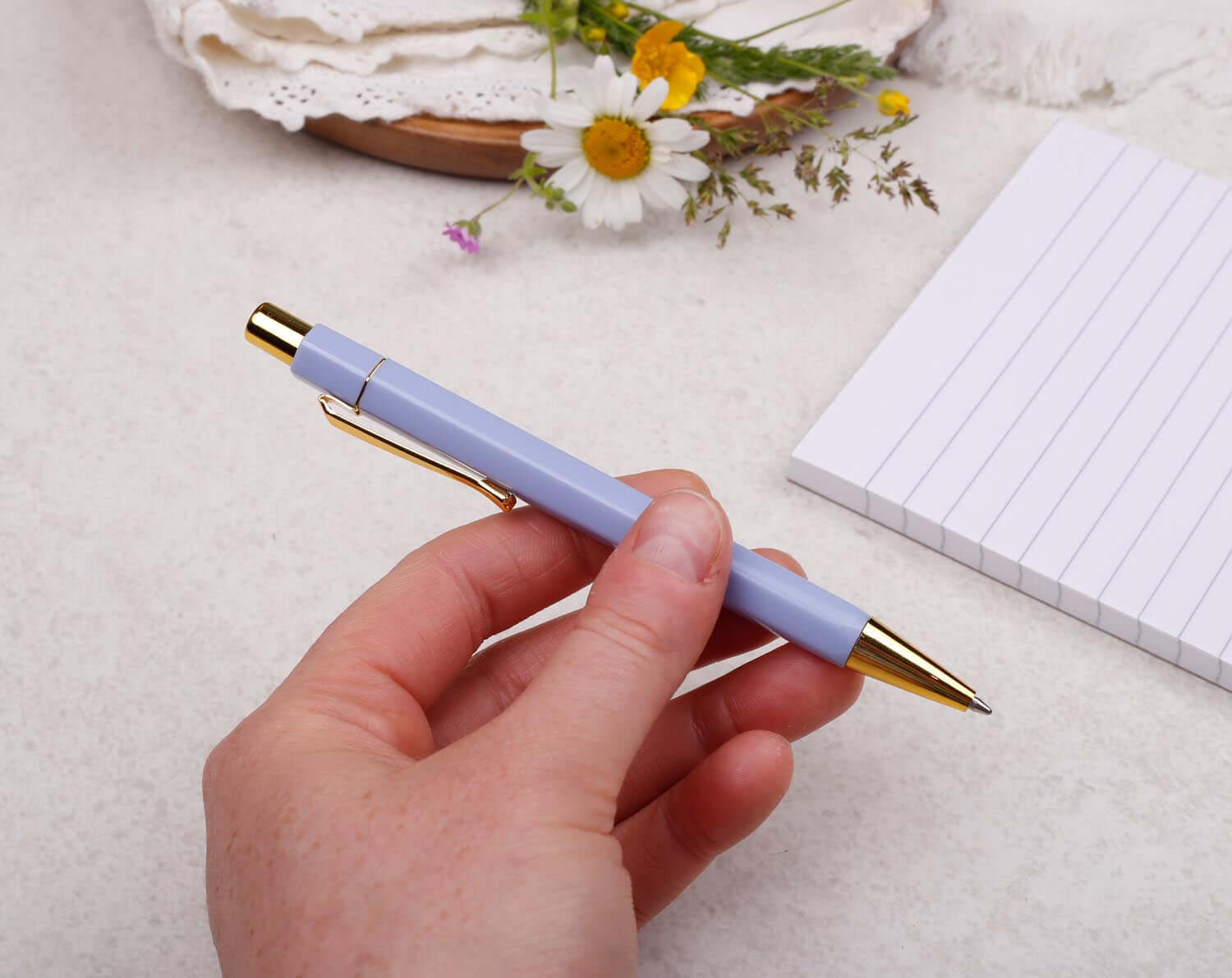 Lilac & Gold Ballpoint Pen. Pens designed by Making Meadows