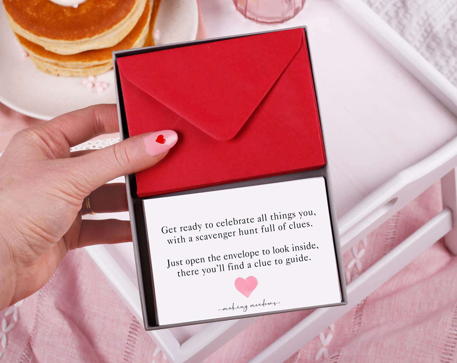 Love You Scavenger Hunt Kit. Stationery designed by Making Meadows