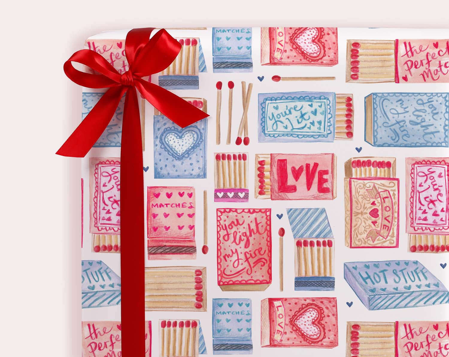 Matchbox Love Wrapping Paper. Wrapping Paper designed by Making Meadows