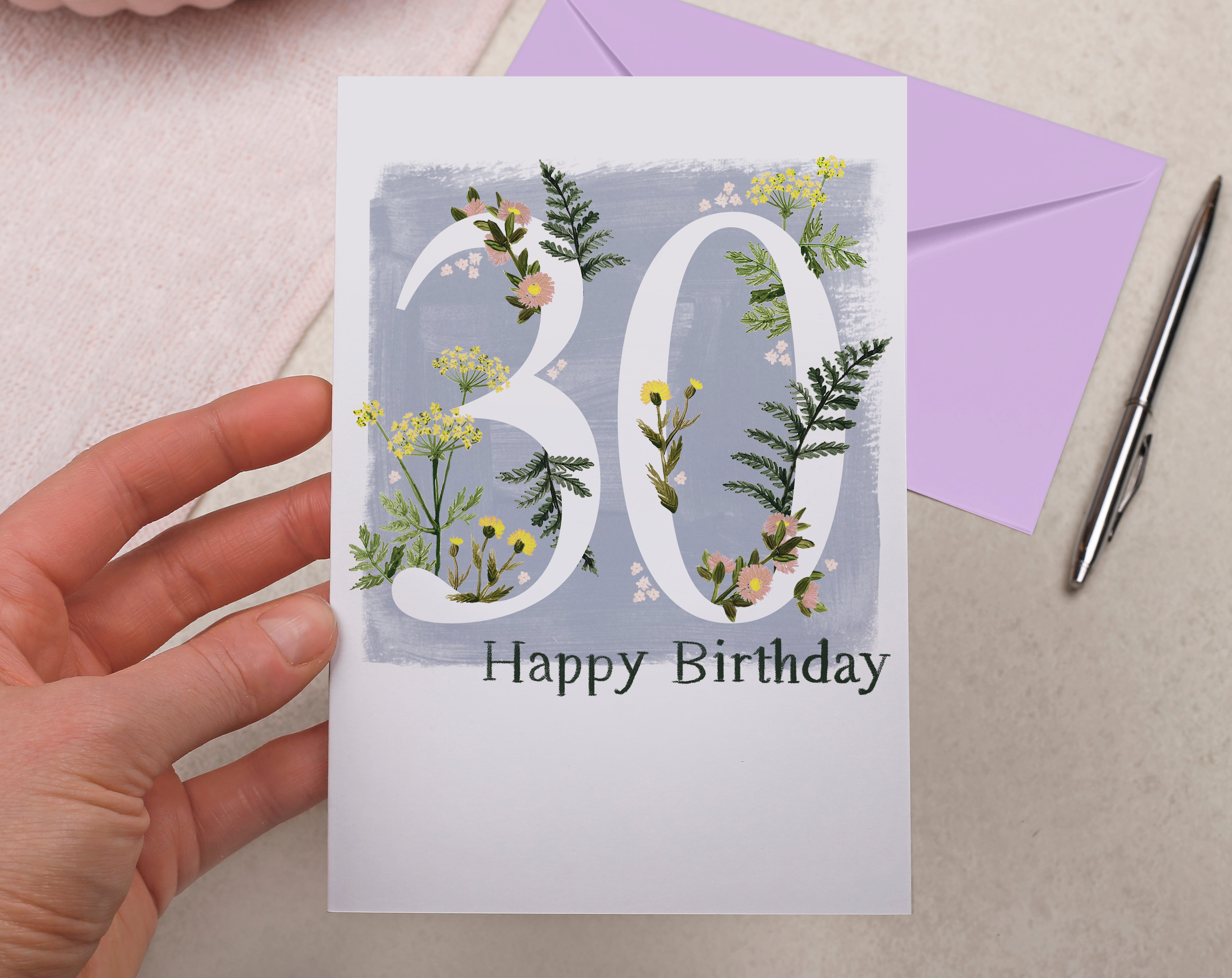Meadow Flowers Happy 30th Birthday Card. Greeting & Note Cards designed by Making Meadows