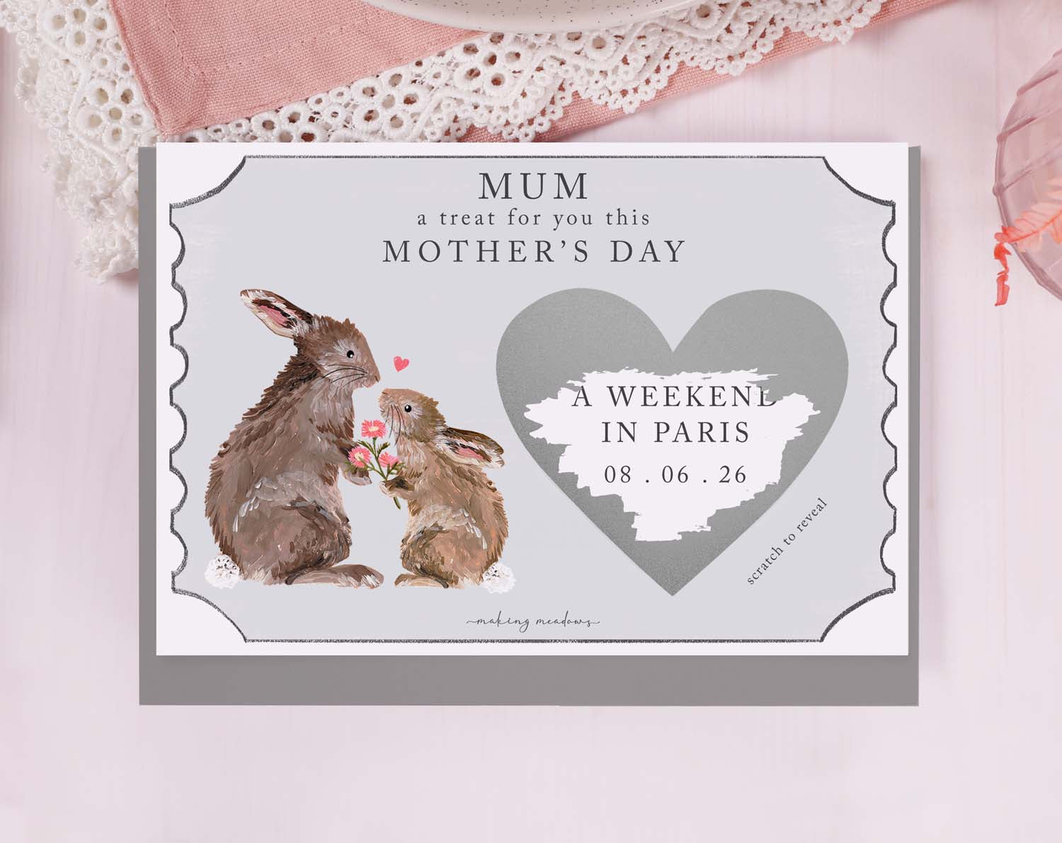 Rabbit Mum Gift Reveal Scratch Card