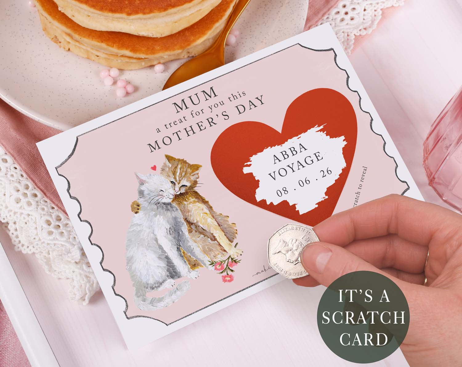 Cat Mum Gift Reveal Scratch Card