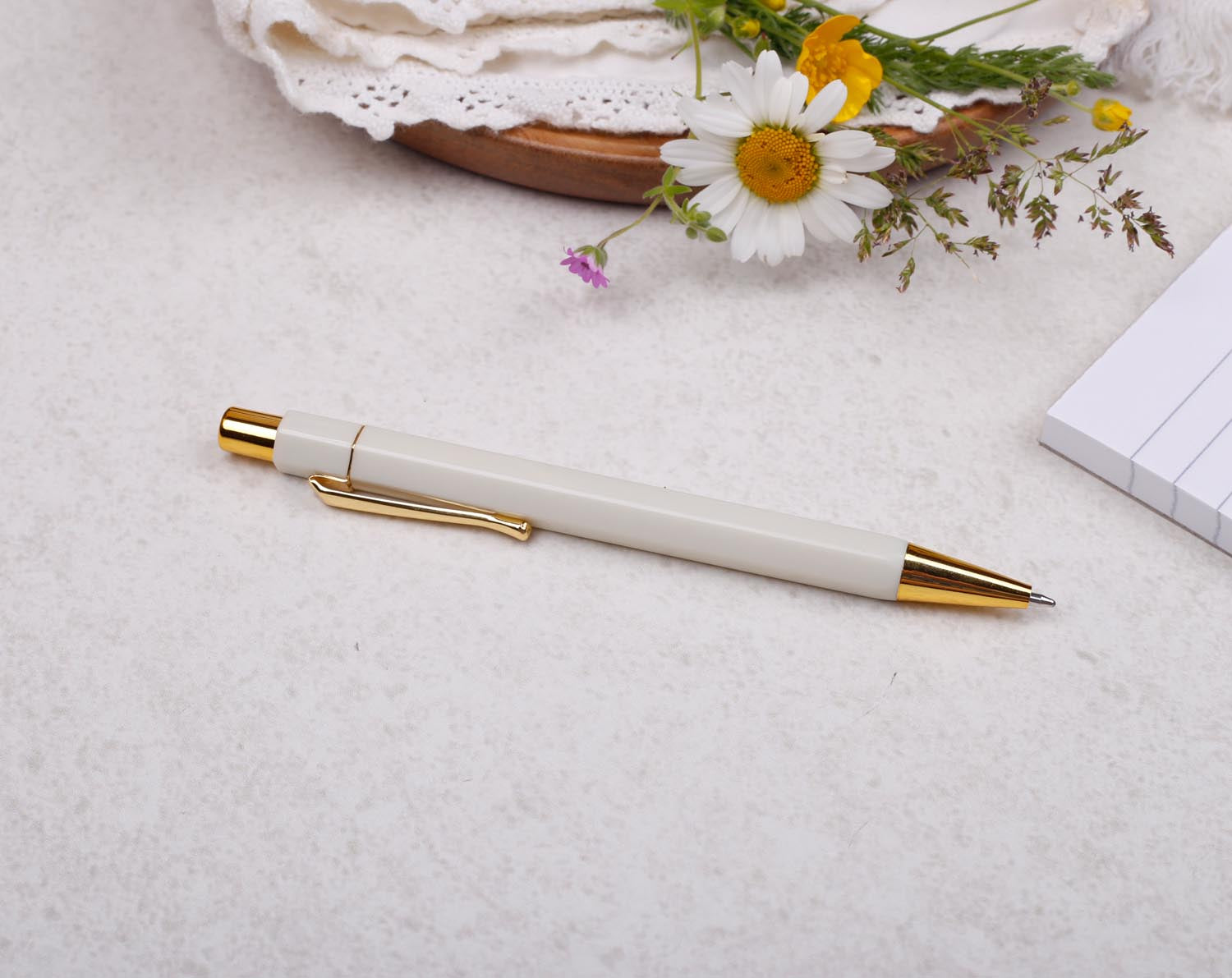 Cream & Gold Ballpoint Pen