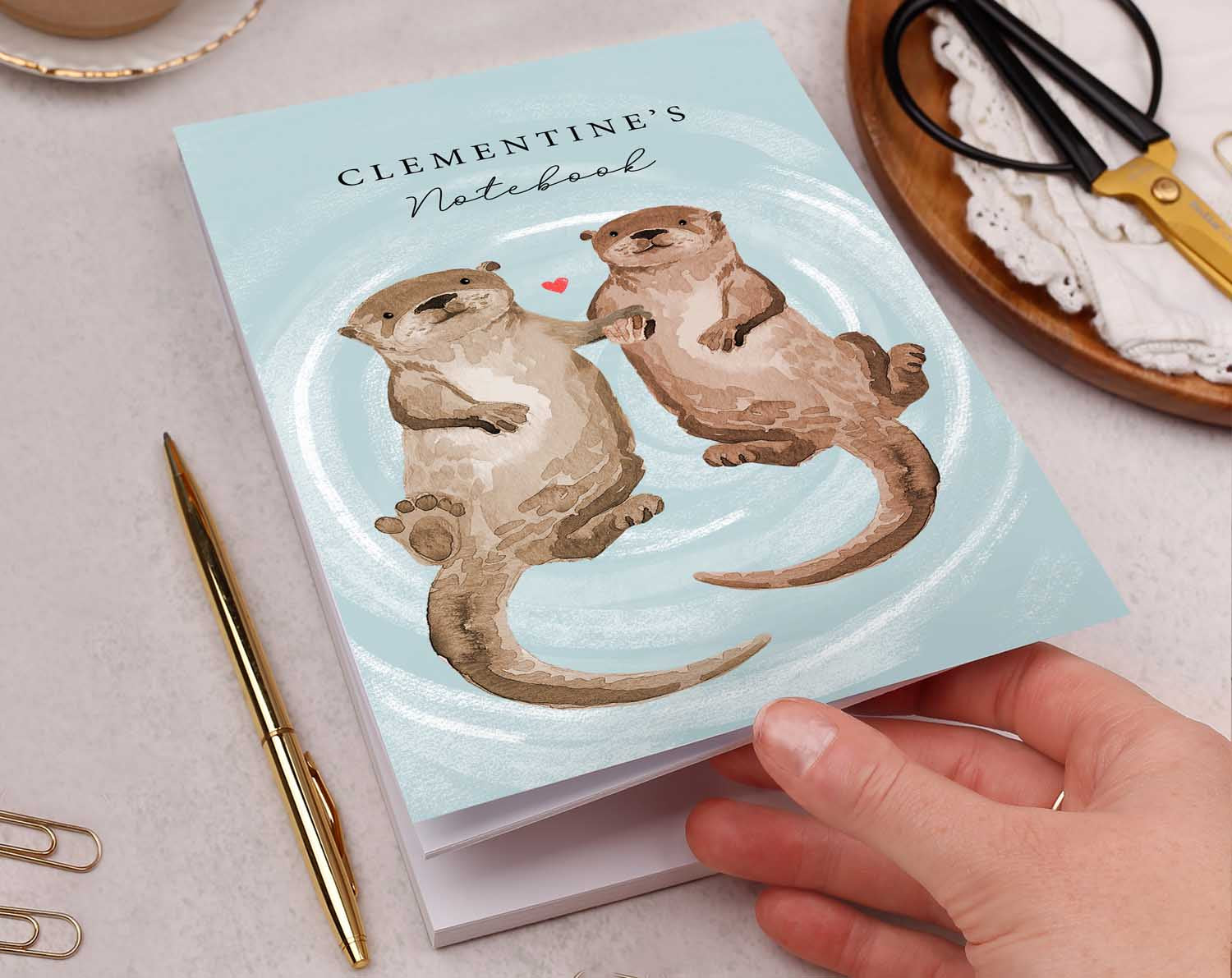 customisable otter book notebook