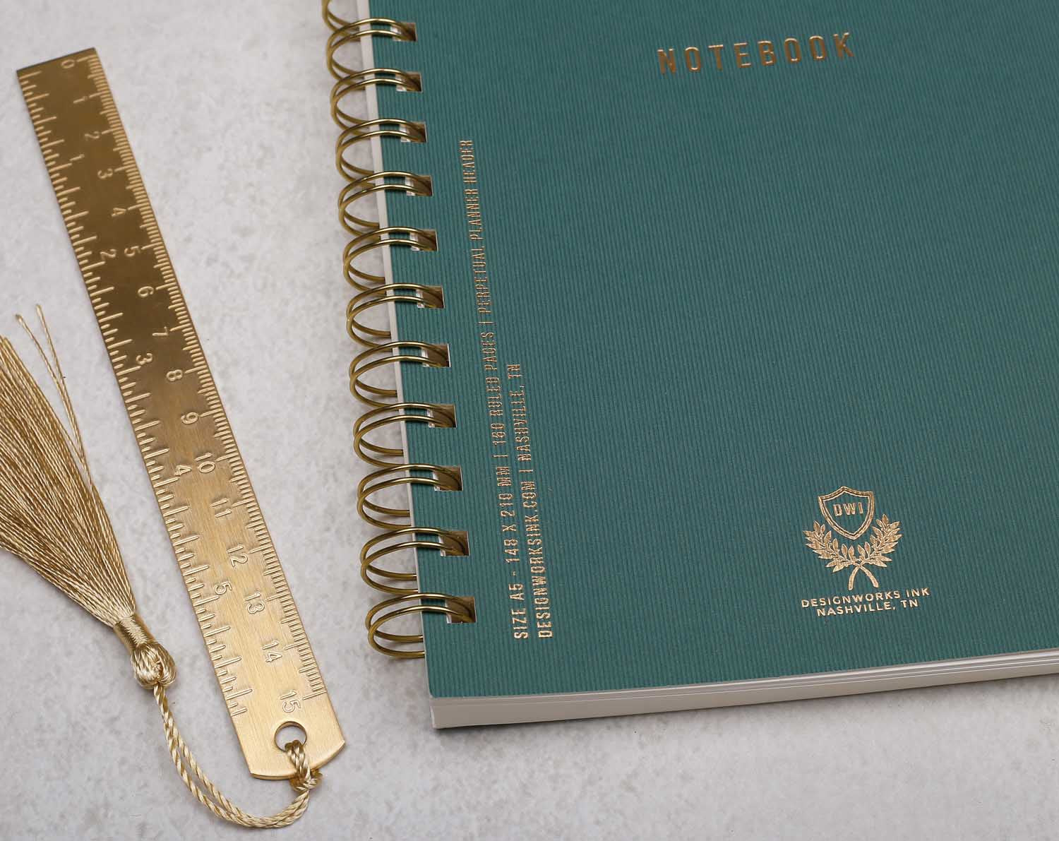 Teal & gold Ring Bound Notebook