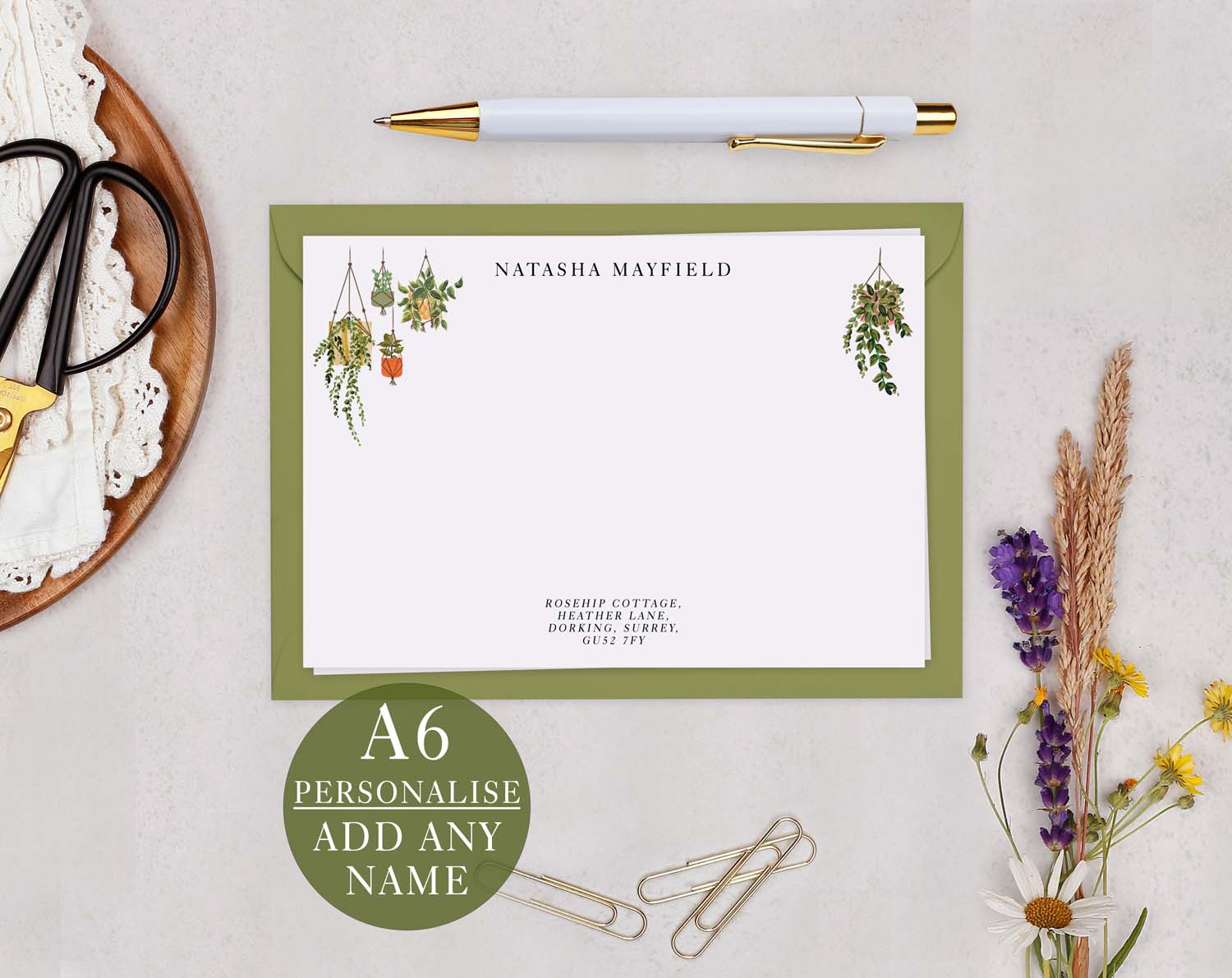 House Plant Personalised Notecard